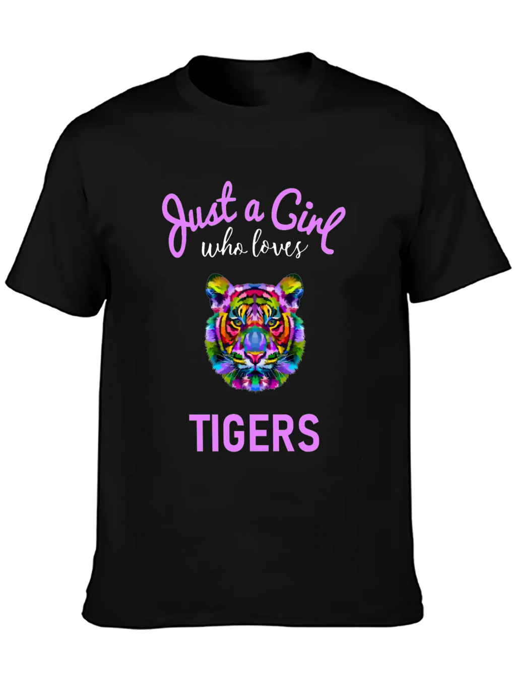 Girls Tiger Gift Design Unisex Short Sleeve Soft Cotton T-Shirt – Casual Everyday Wear