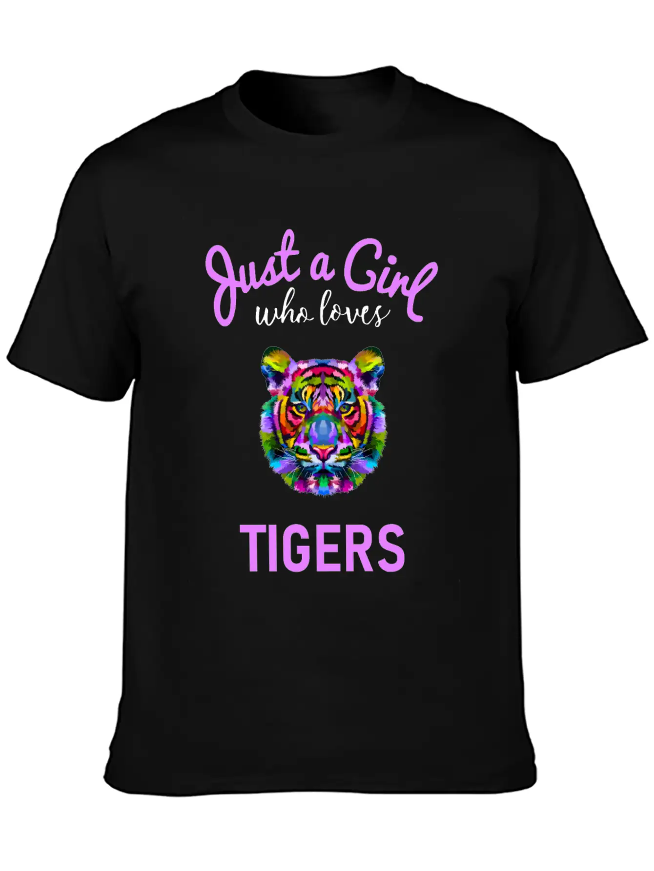Girls Tiger Gift Design Unisex Short Sleeve Soft Cotton T-Shirt – Casual Everyday Wear