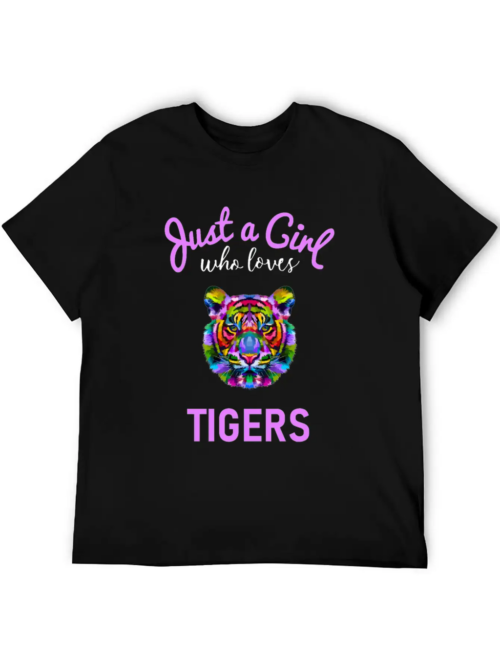 Girls Tiger Gift Design Unisex Short Sleeve Soft Cotton T-Shirt – Casual Everyday Wear
