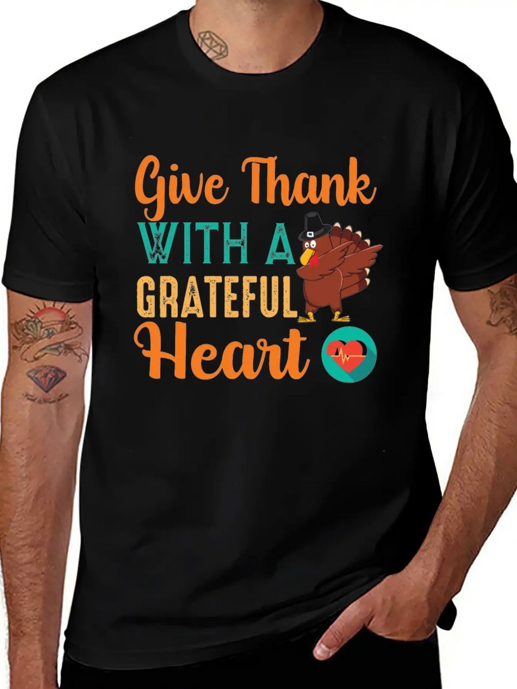 Give Thanks With A Grateful Heart T-shirt Unisex Casual T-Shirt – Clean Design For Daily Comfort