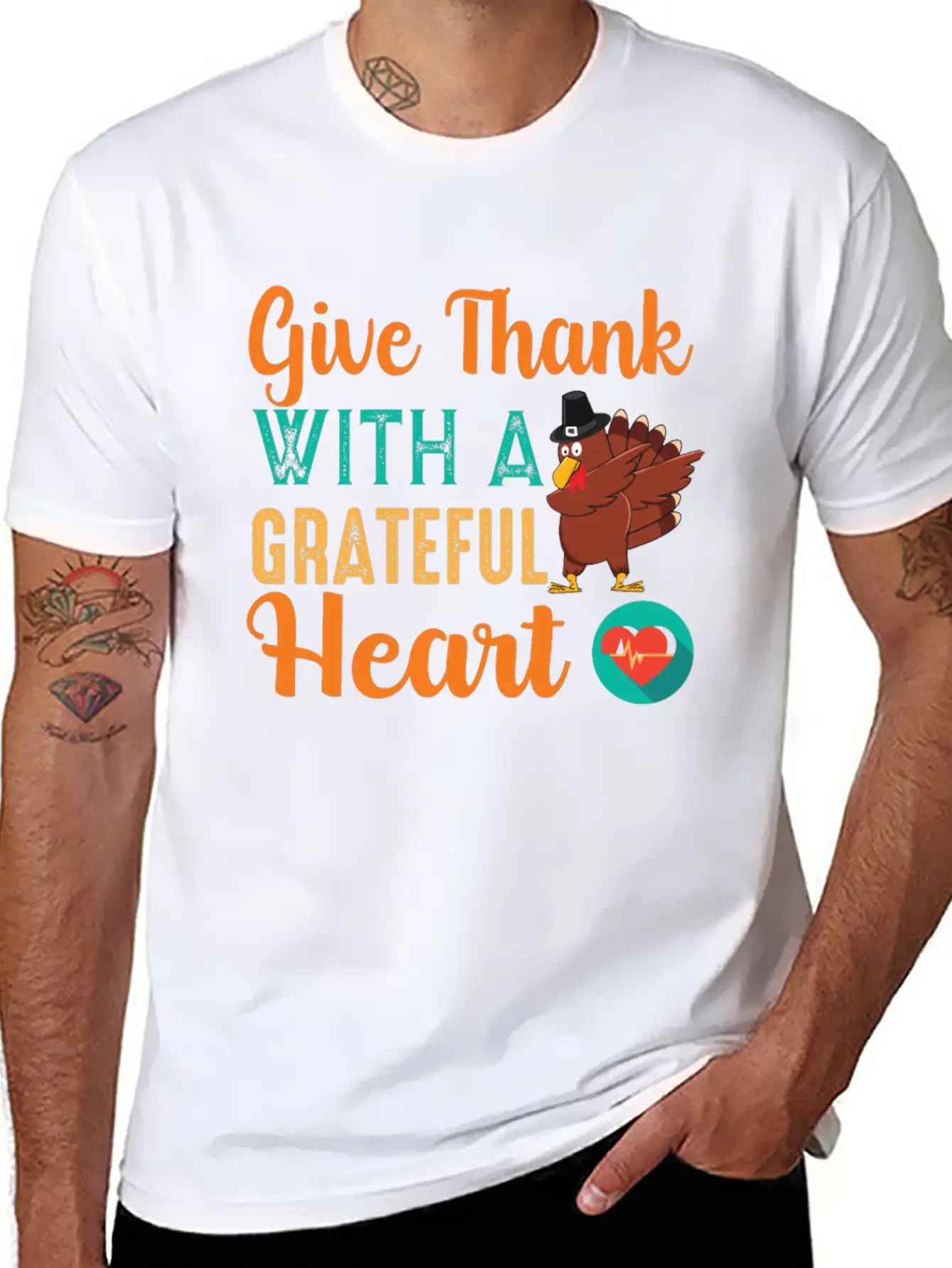 Give Thanks With A Grateful Heart T-shirt Unisex Casual T-Shirt – Clean Design For Daily Comfort