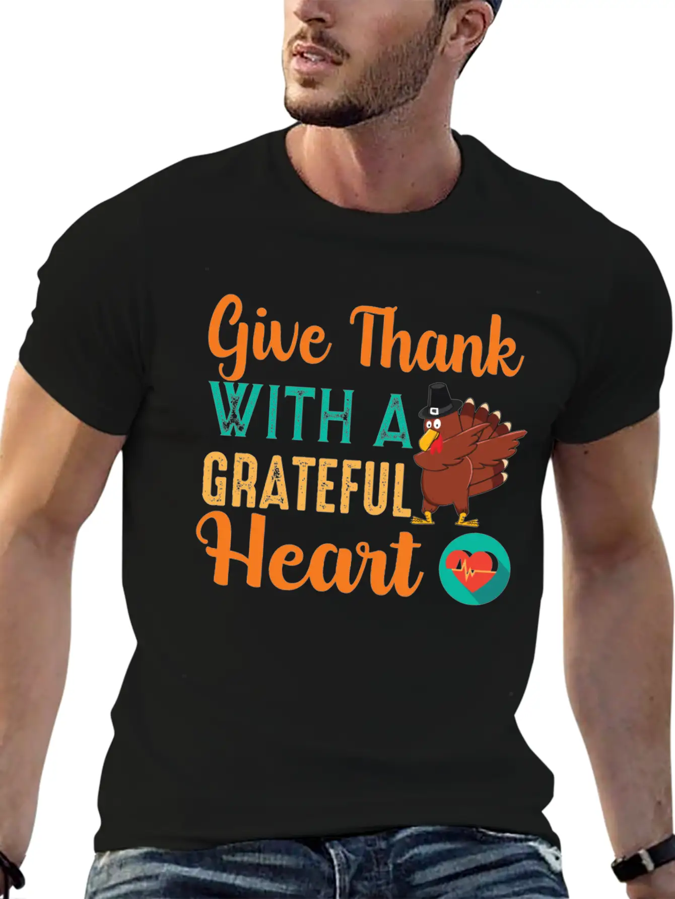 Give Thanks With A Grateful Heart T-shirt Unisex Casual T-Shirt – Clean Design For Daily Comfort