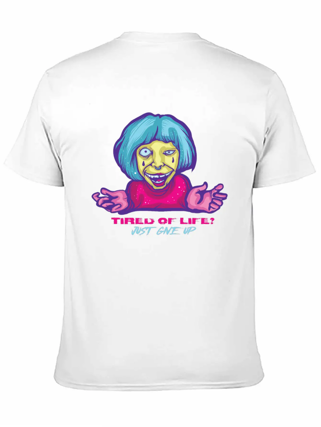 Give Up Pastel Goth Japanese Anime Kawaii Product Unisex Short Sleeve Soft Cotton T-Shirt – Casual Everyday Wear