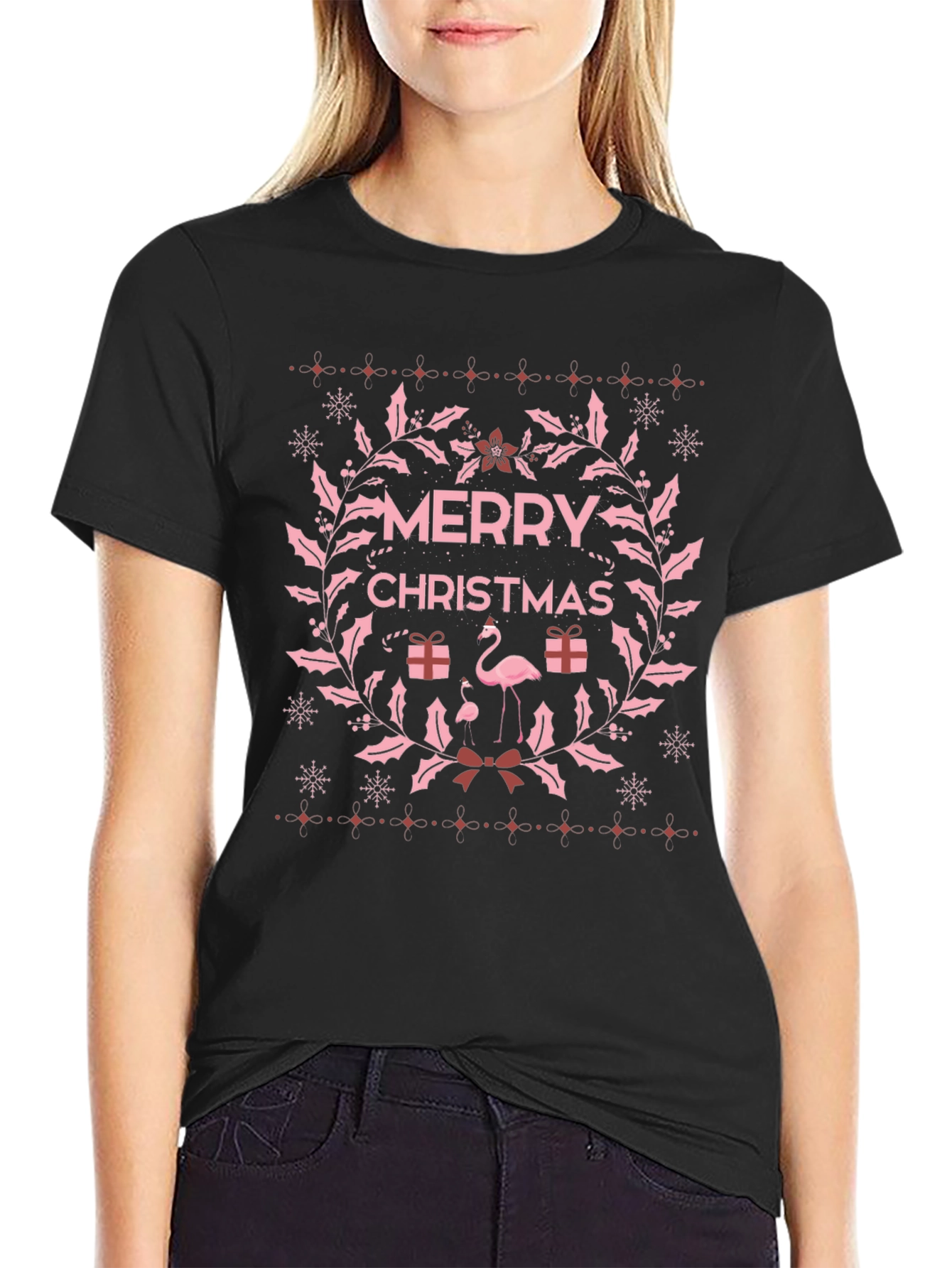 Merry Christmas Flamingo T-Shirt