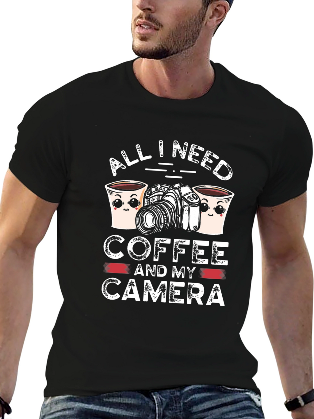 All I Need Coffee & Camera Graphic Tee