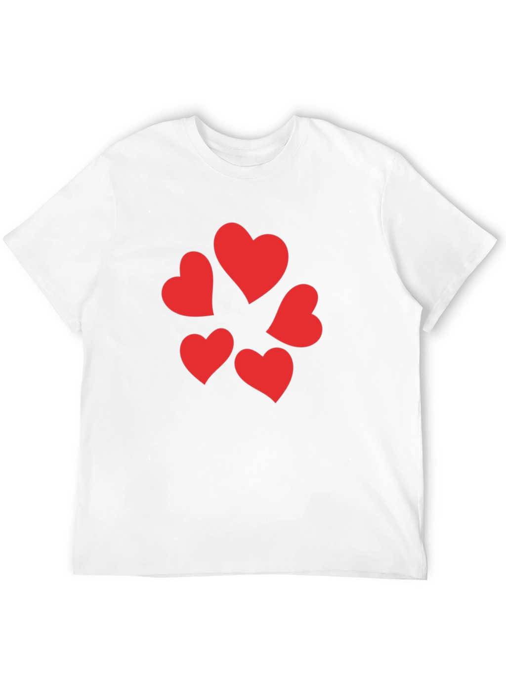 Heart Pattern Black T-Shirt