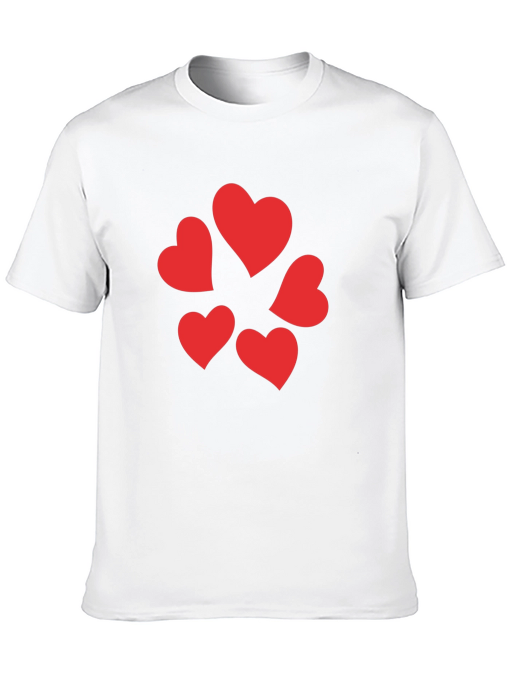 Heart Pattern Black T-Shirt