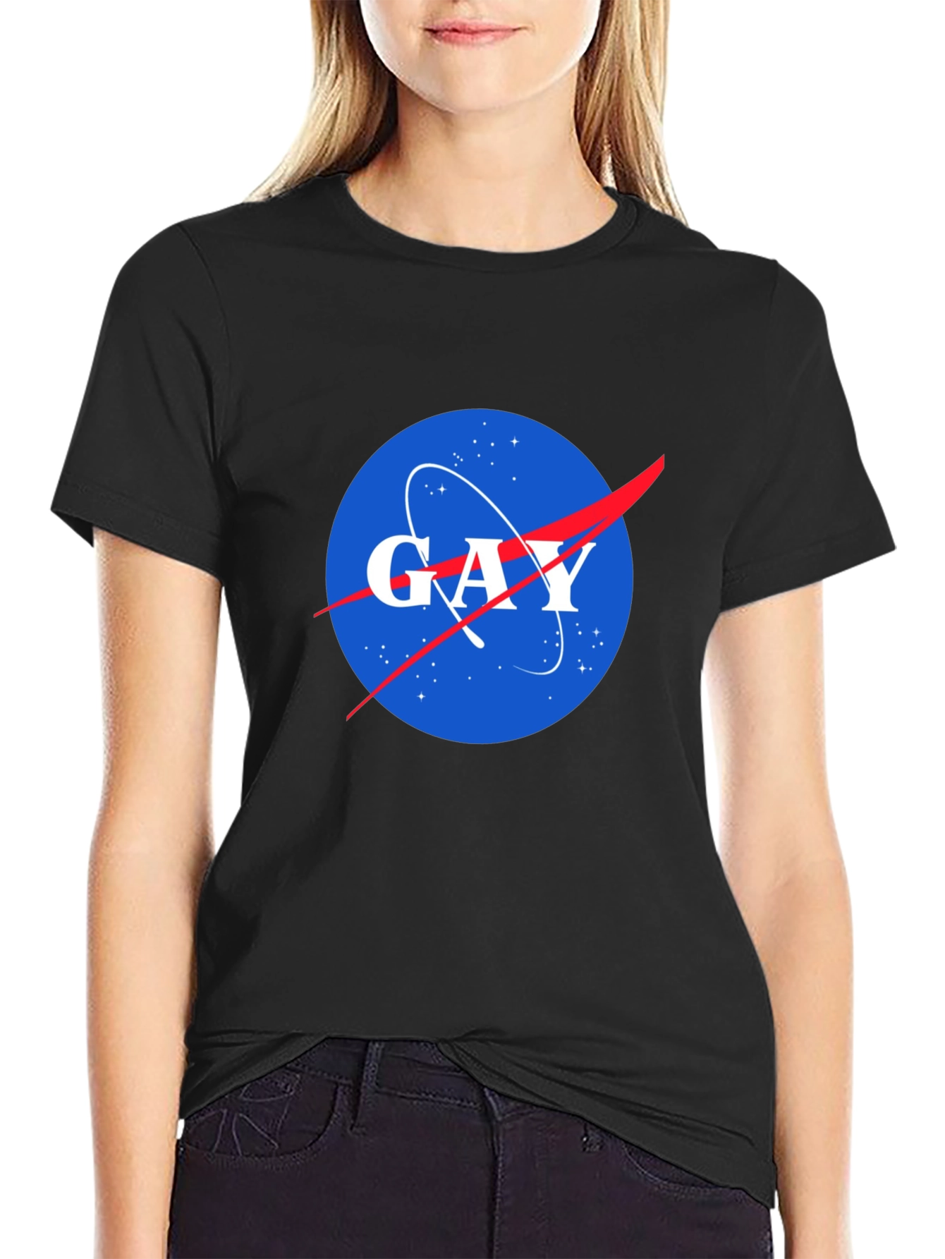 NASA Spoof Gay Logo Graphic T-Shirt