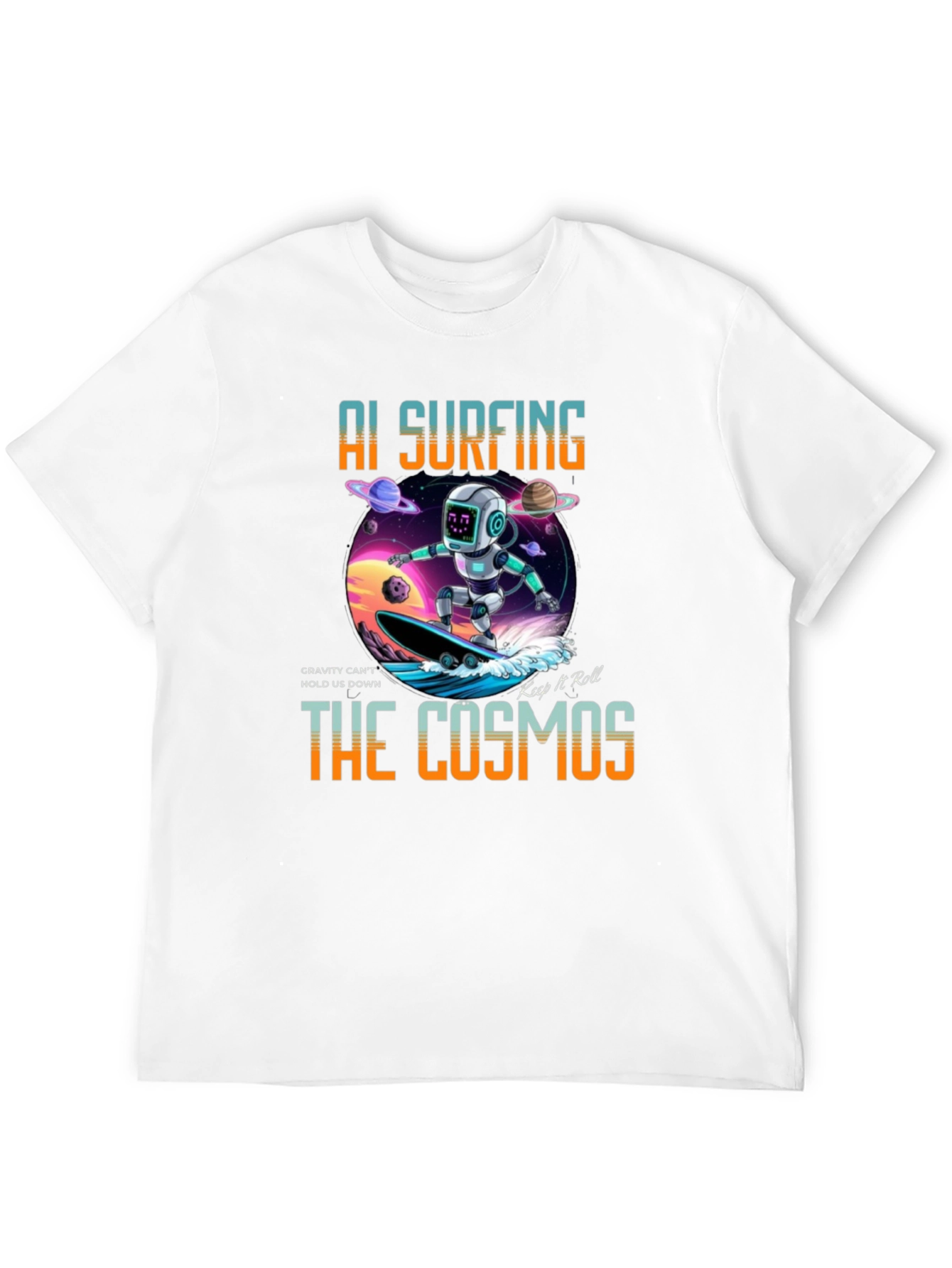 AI Surfing The Cosmos Graphic Tee