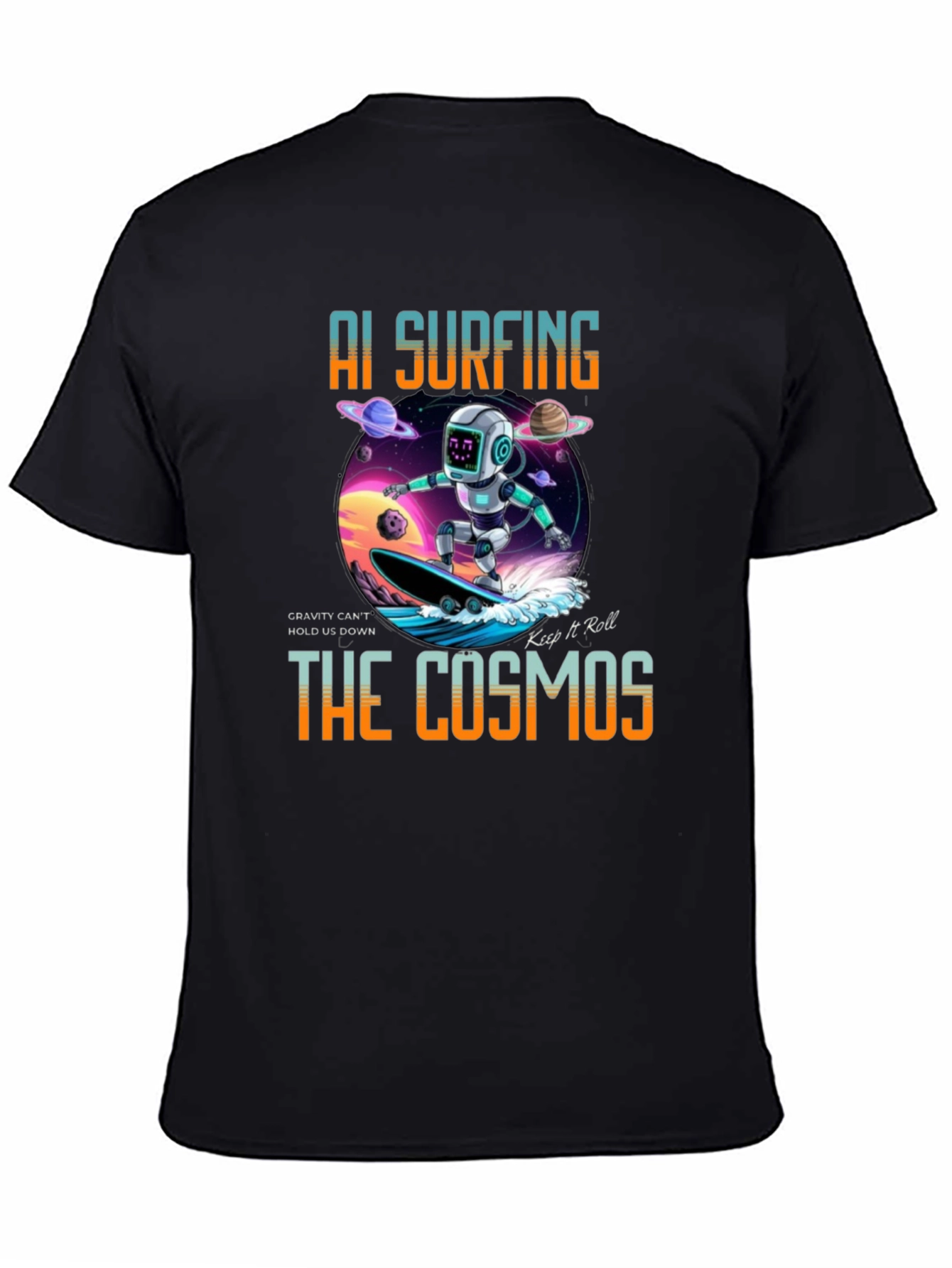 AI Surfing The Cosmos Graphic Tee