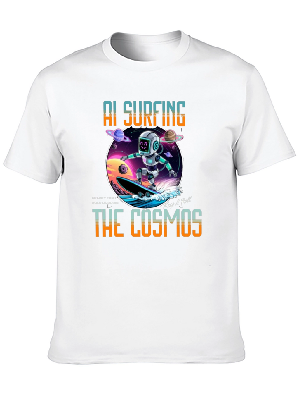 AI Surfing The Cosmos Graphic Tee