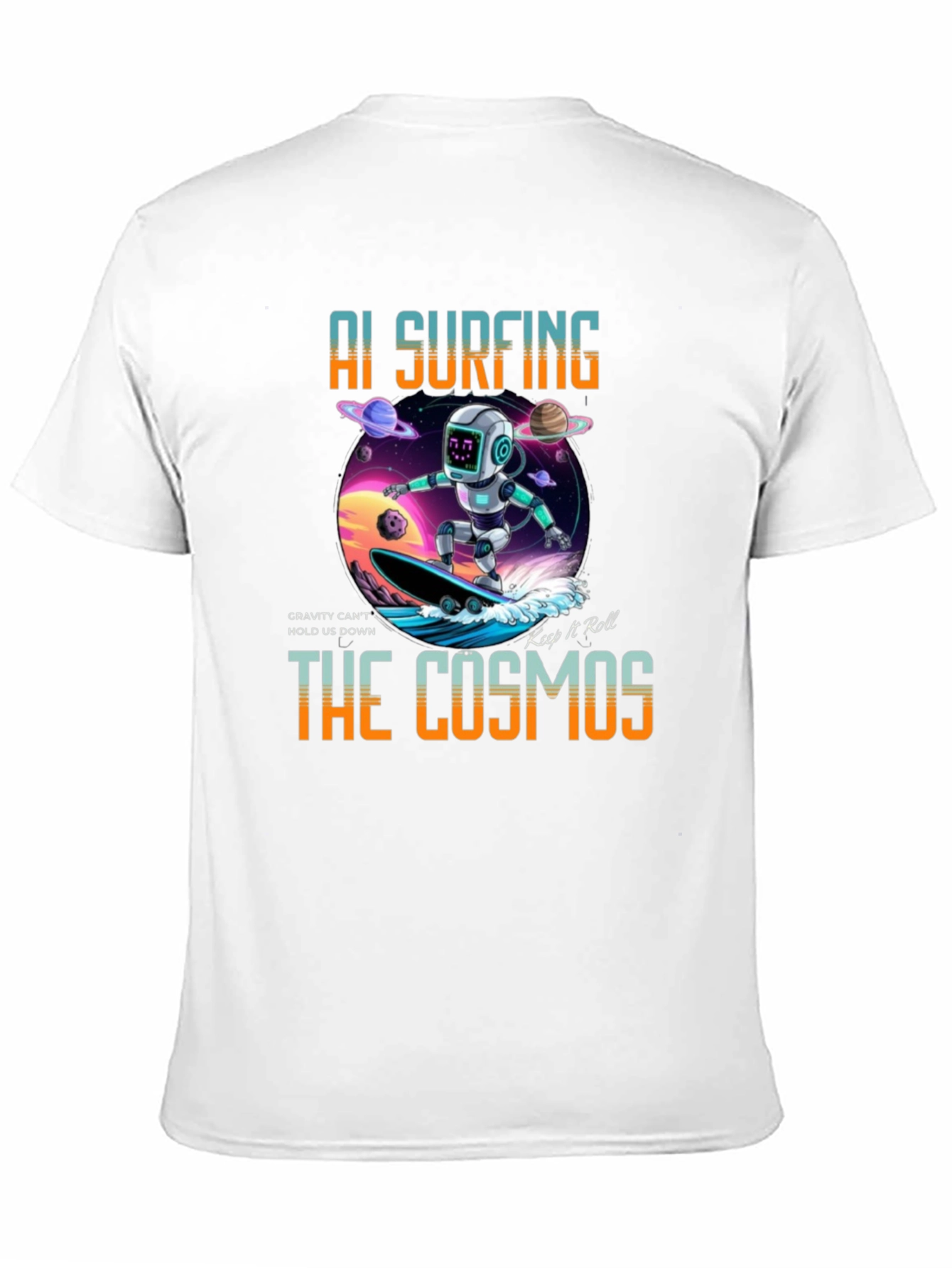 AI Surfing The Cosmos Graphic Tee