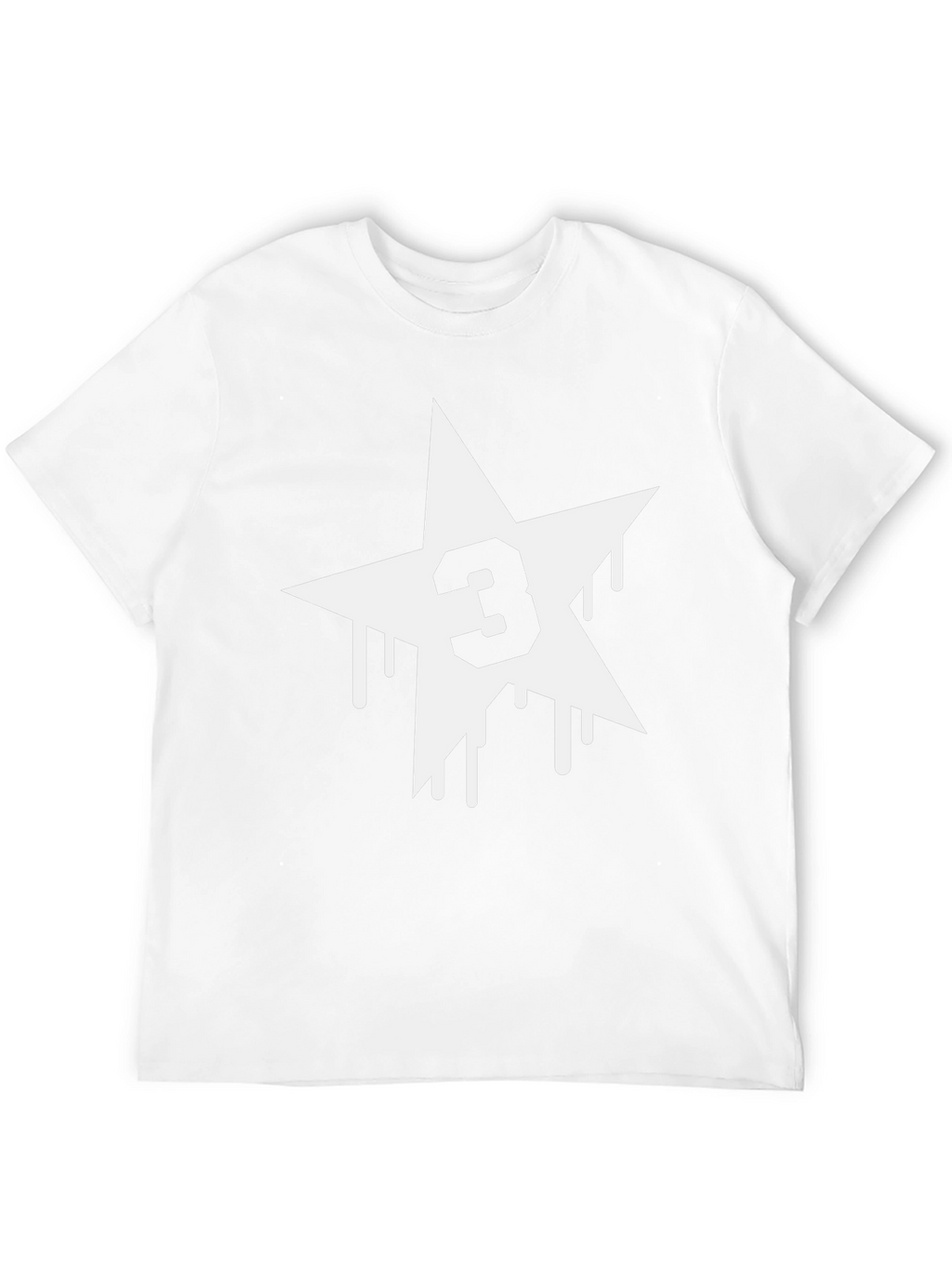 Number 3 Star Graphic T-Shirt - Black Cotton Blend
