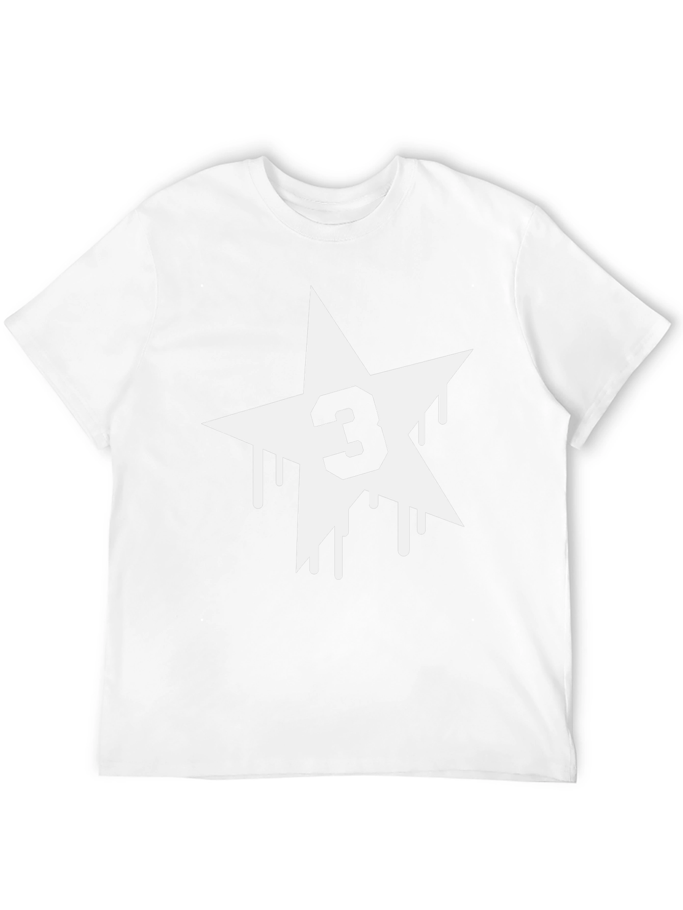 Number 3 Star Graphic T-Shirt - Black Cotton Blend
