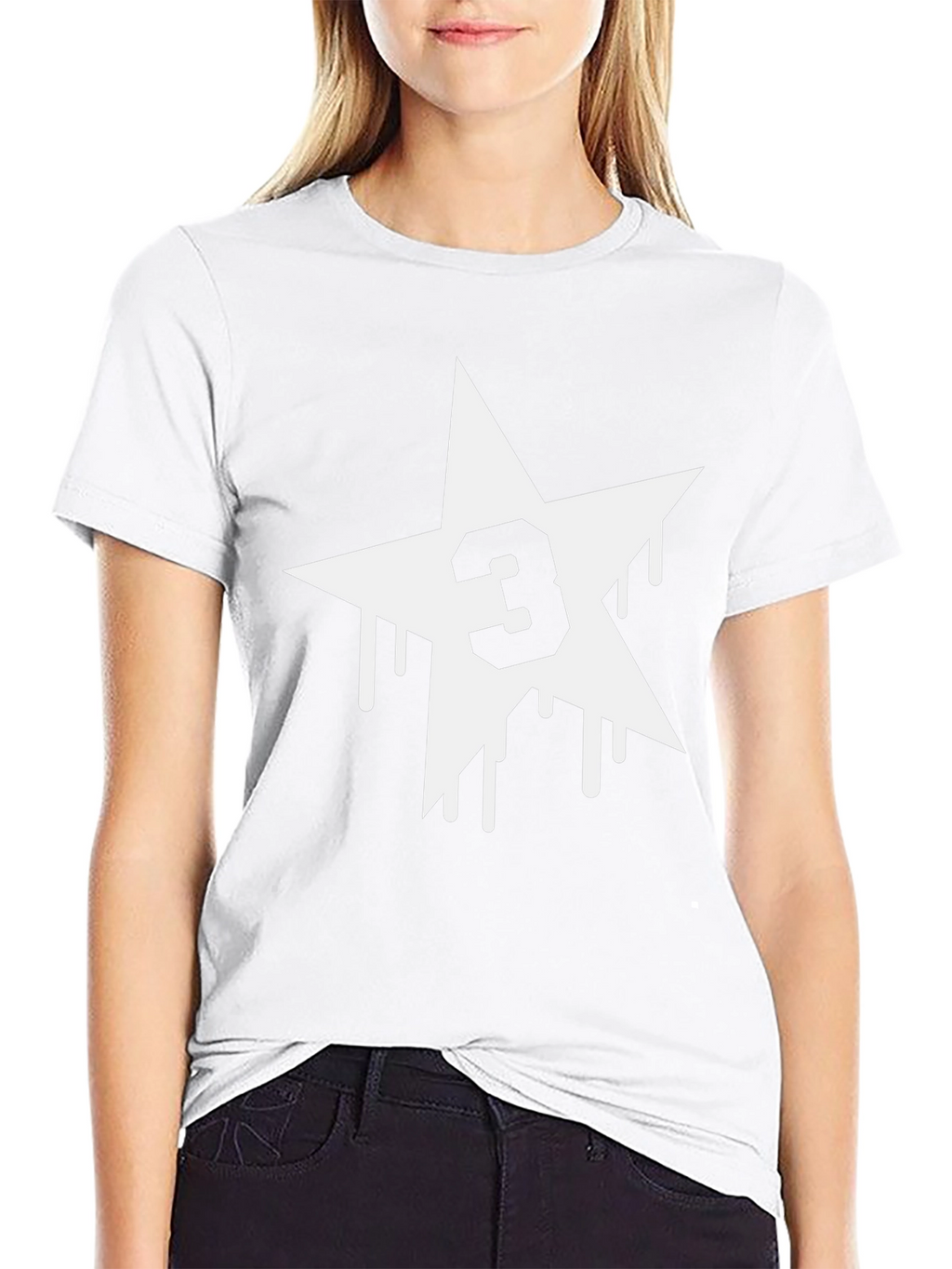 Number 3 Star Graphic T-Shirt - Black Cotton Blend