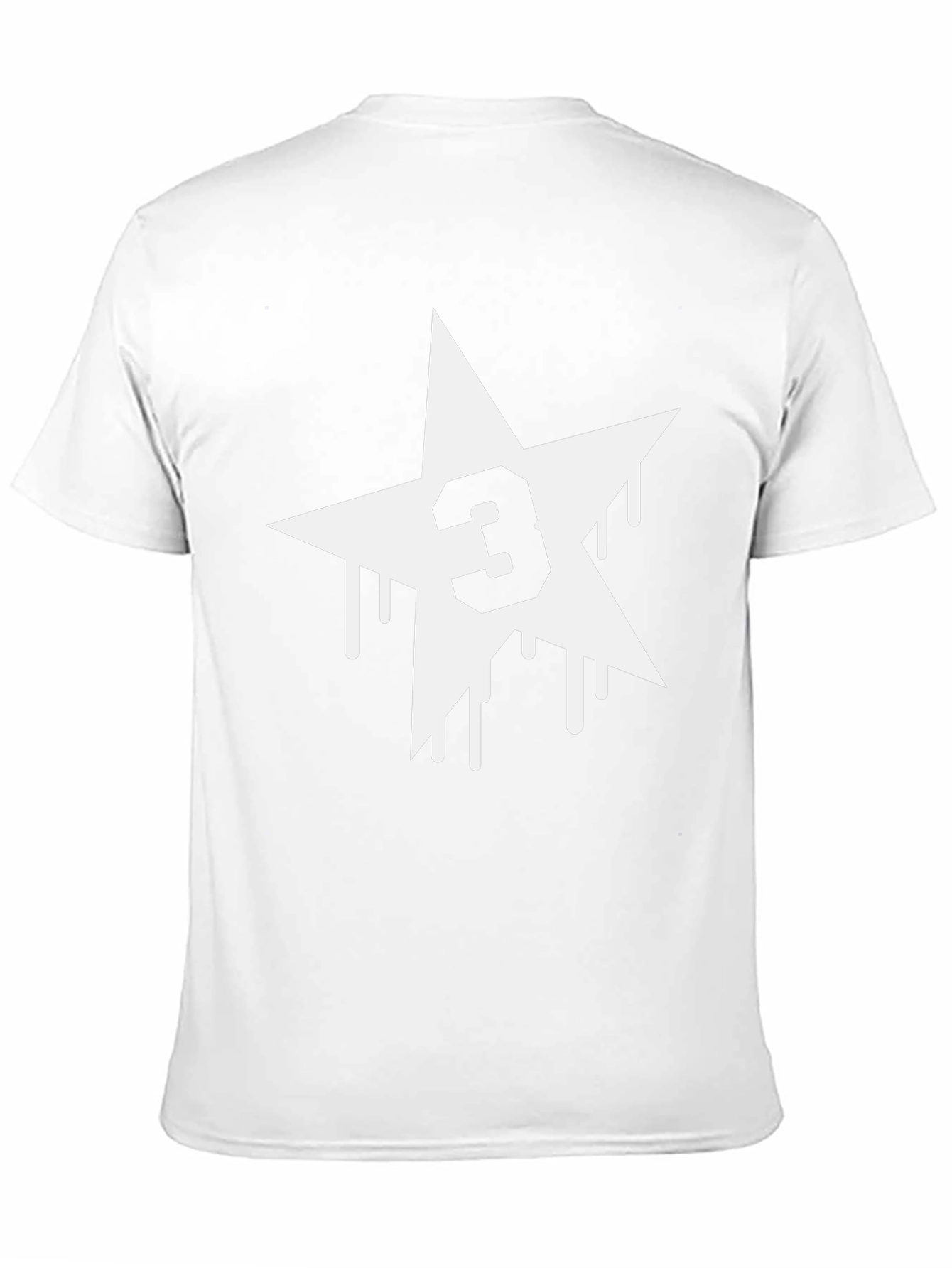 Number 3 Star Graphic T-Shirt - Black Cotton Blend
