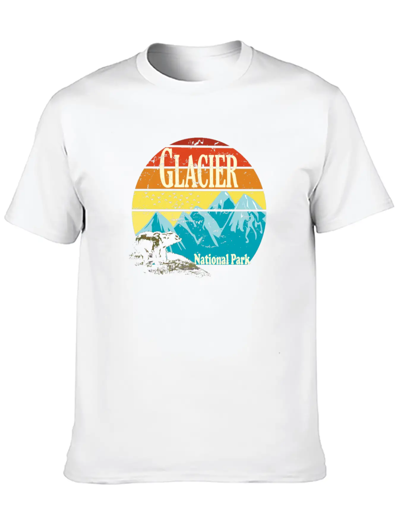 Glacier National Park Montana Mountains Landscape Stylish Everyday T-Shirt – Unisex Basic Cotton Tee