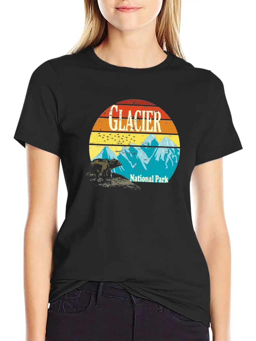 Glacier National Park Montana Mountains Landscape Stylish Everyday T-Shirt – Unisex Basic Cotton Tee