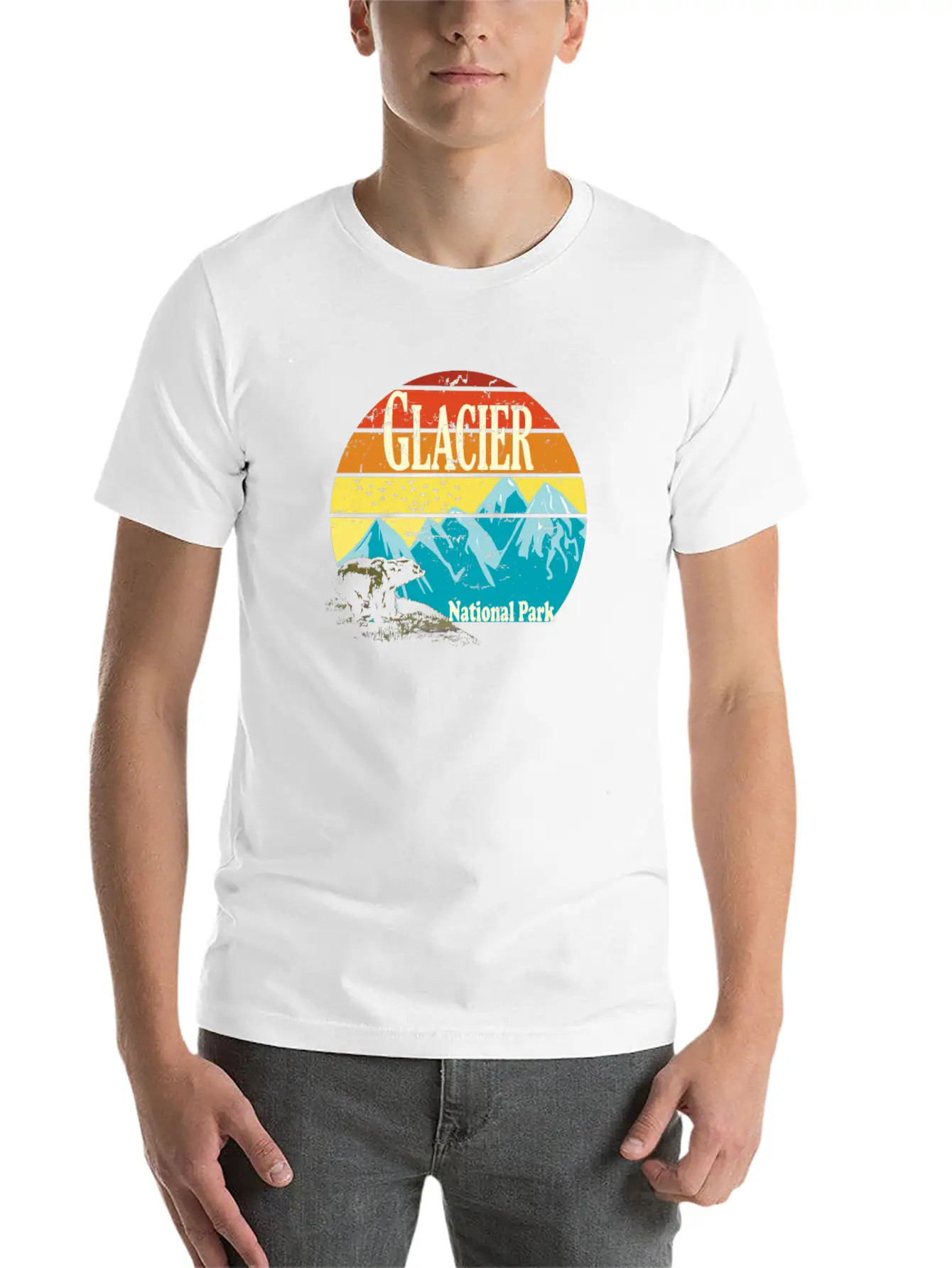 Glacier National Park Montana Mountains Landscape Stylish Everyday T-Shirt – Unisex Basic Cotton Tee