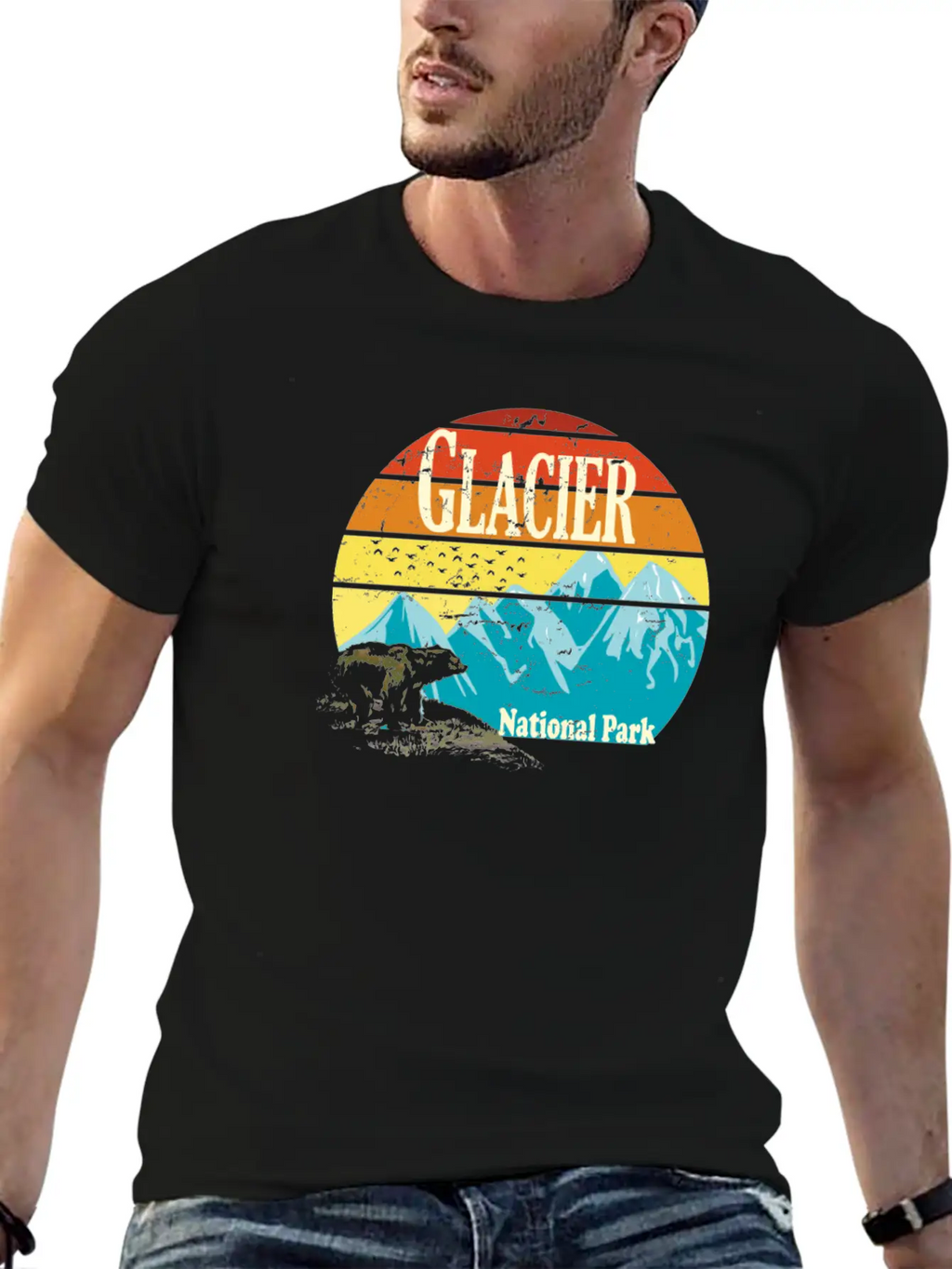 Glacier National Park Montana Mountains Landscape Stylish Everyday T-Shirt – Unisex Basic Cotton Tee