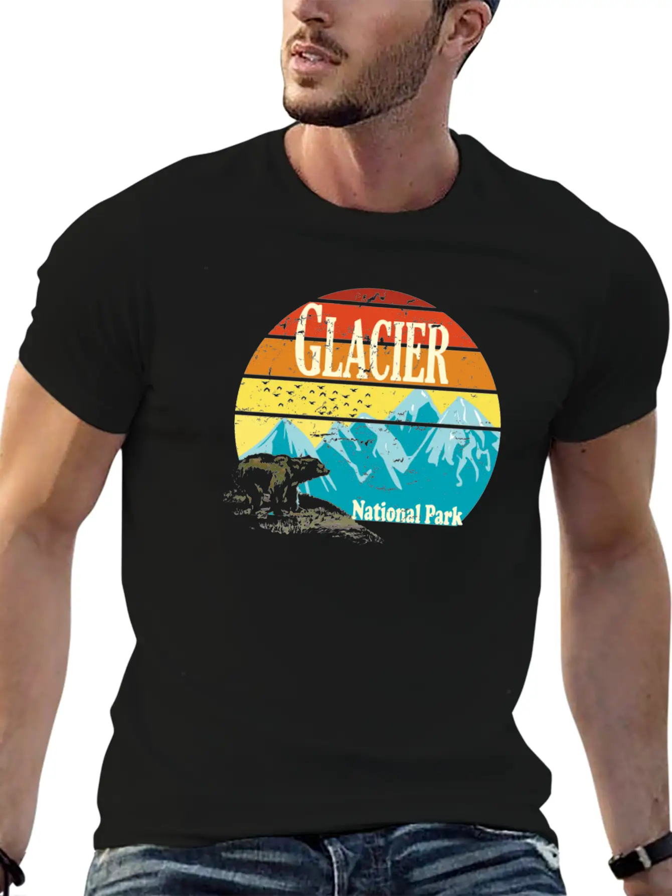 Glacier National Park Montana Mountains Landscape Stylish Everyday T-Shirt – Unisex Basic Cotton Tee