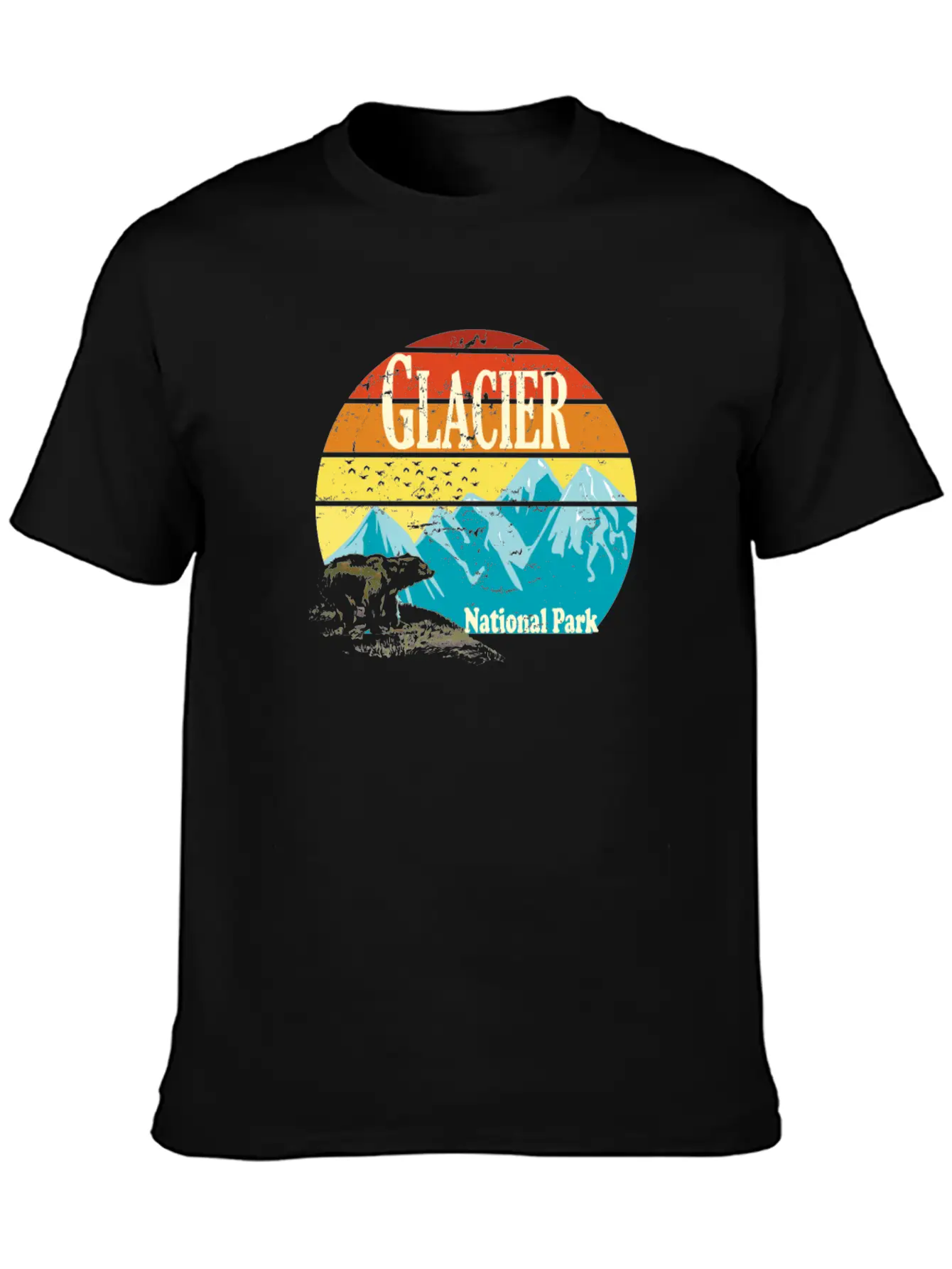 Glacier National Park Montana Mountains Landscape Stylish Everyday T-Shirt – Unisex Basic Cotton Tee
