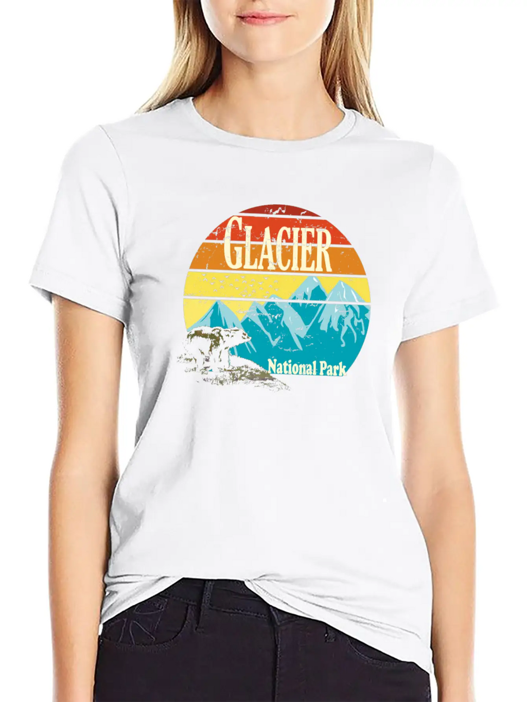 Glacier National Park Montana Mountains Landscape Stylish Everyday T-Shirt – Unisex Basic Cotton Tee