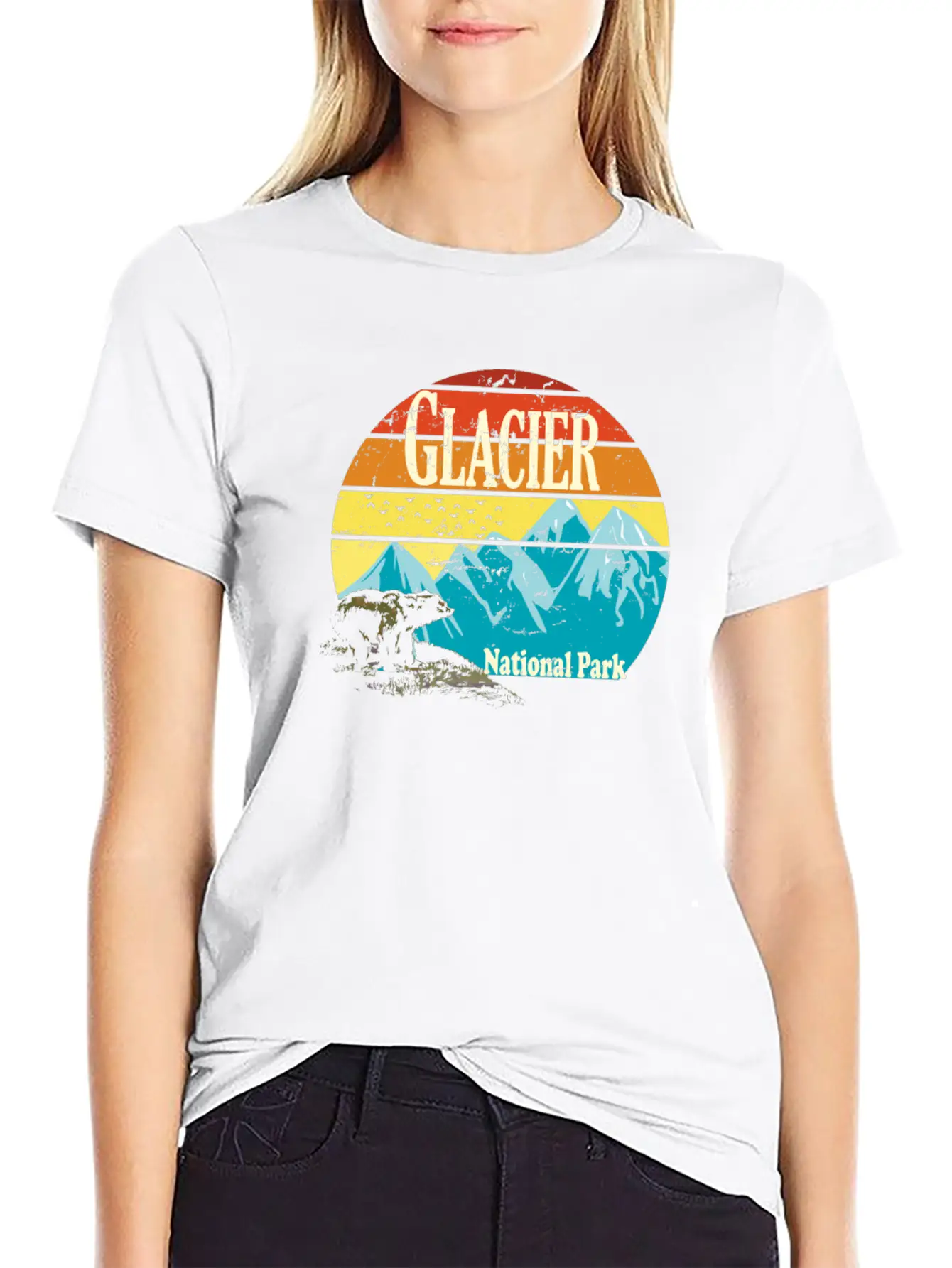 Glacier National Park Montana Mountains Landscape Stylish Everyday T-Shirt – Unisex Basic Cotton Tee