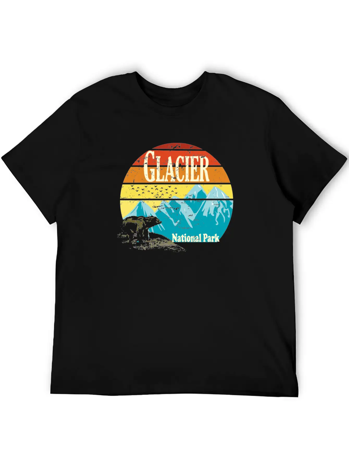 Glacier National Park Montana Mountains Landscape Stylish Everyday T-Shirt – Unisex Basic Cotton Tee