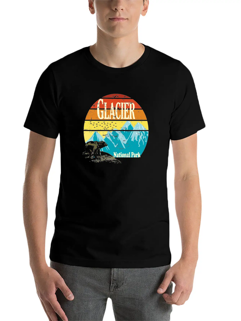 Glacier National Park Montana Mountains Landscape Stylish Everyday T-Shirt – Unisex Basic Cotton Tee