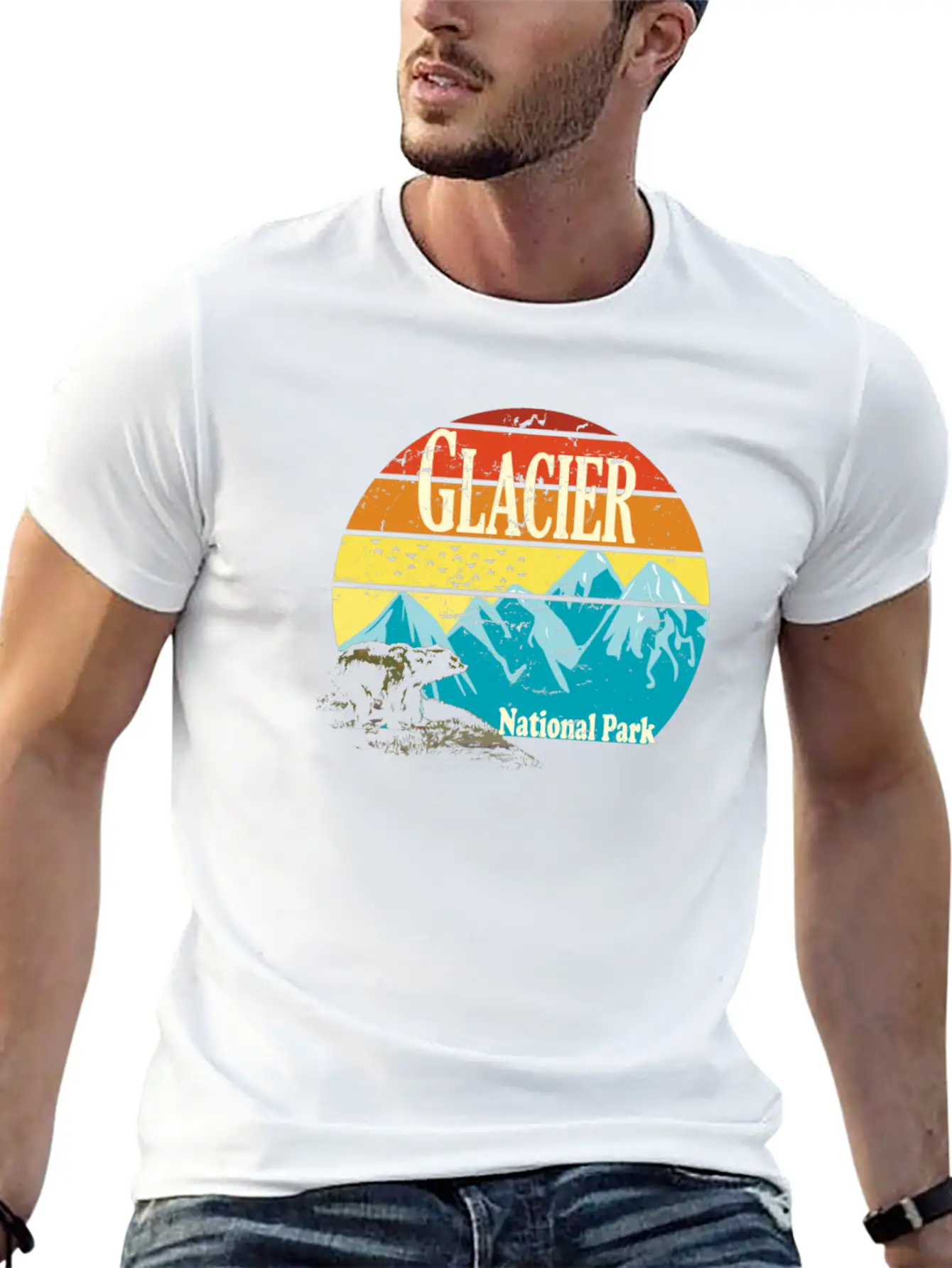 Glacier National Park Montana Mountains Landscape Stylish Everyday T-Shirt – Unisex Basic Cotton Tee