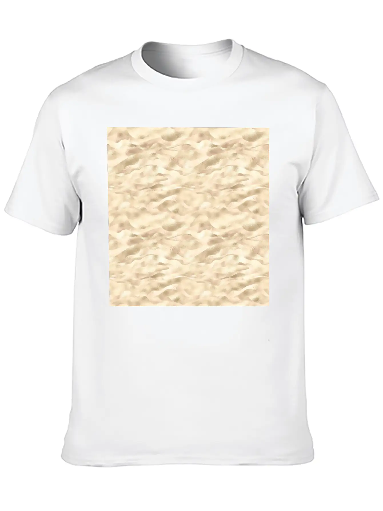 Glam Soft Gold Metallic Waves Texture Stylish Everyday T-Shirt – Unisex Basic Cotton Tee