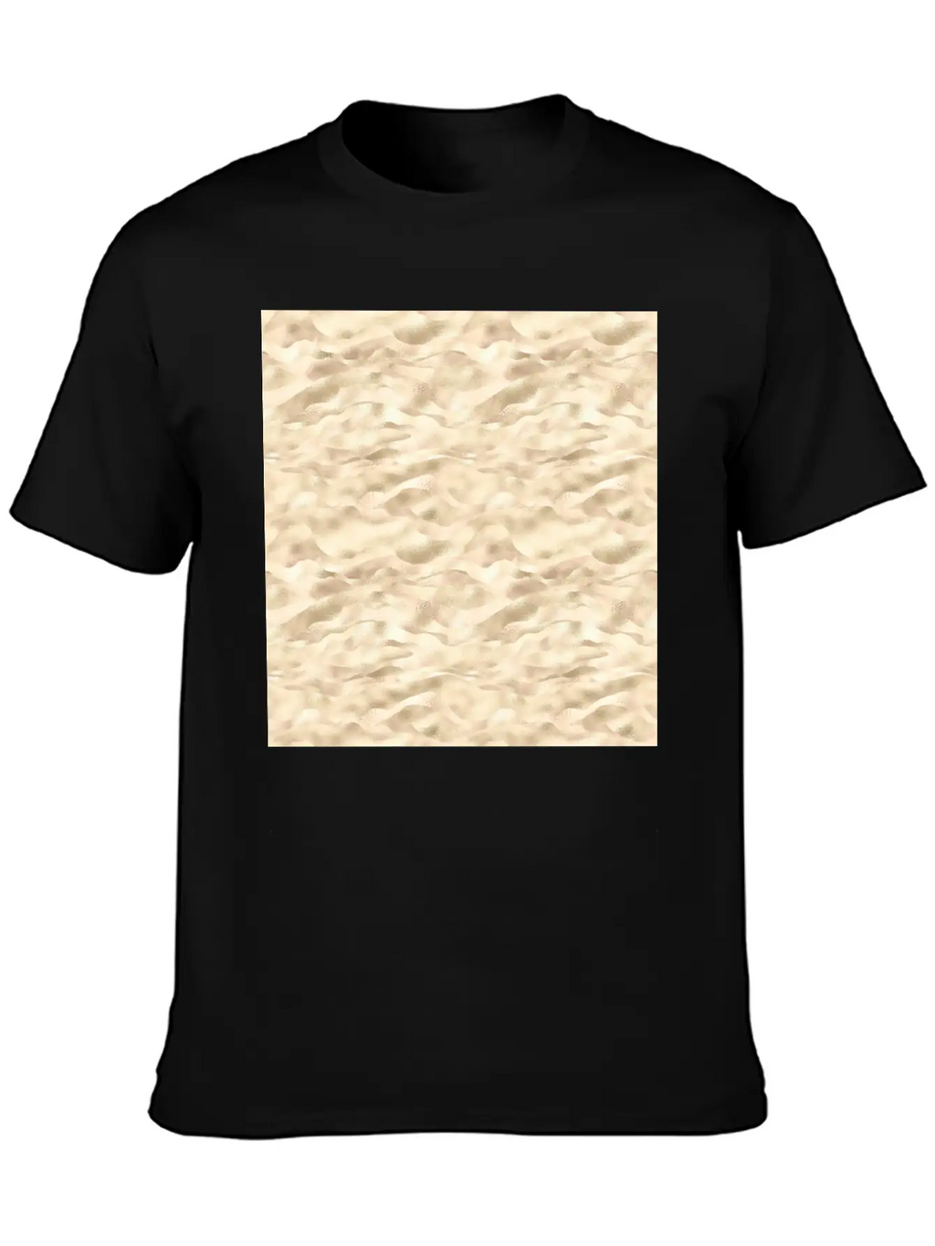 Glam Soft Gold Metallic Waves Texture Stylish Everyday T-Shirt – Unisex Basic Cotton Tee