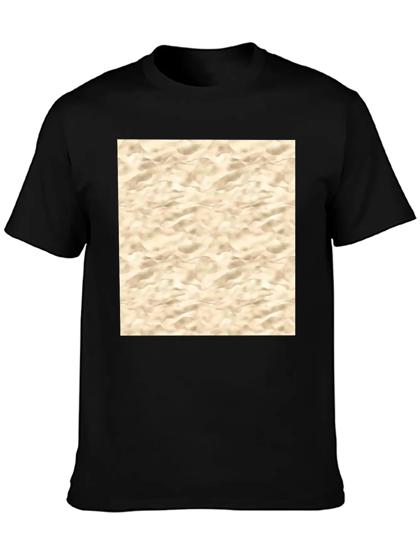 Glam Soft Gold Metallic Waves Texture Stylish Everyday T-Shirt – Unisex Basic Cotton Tee