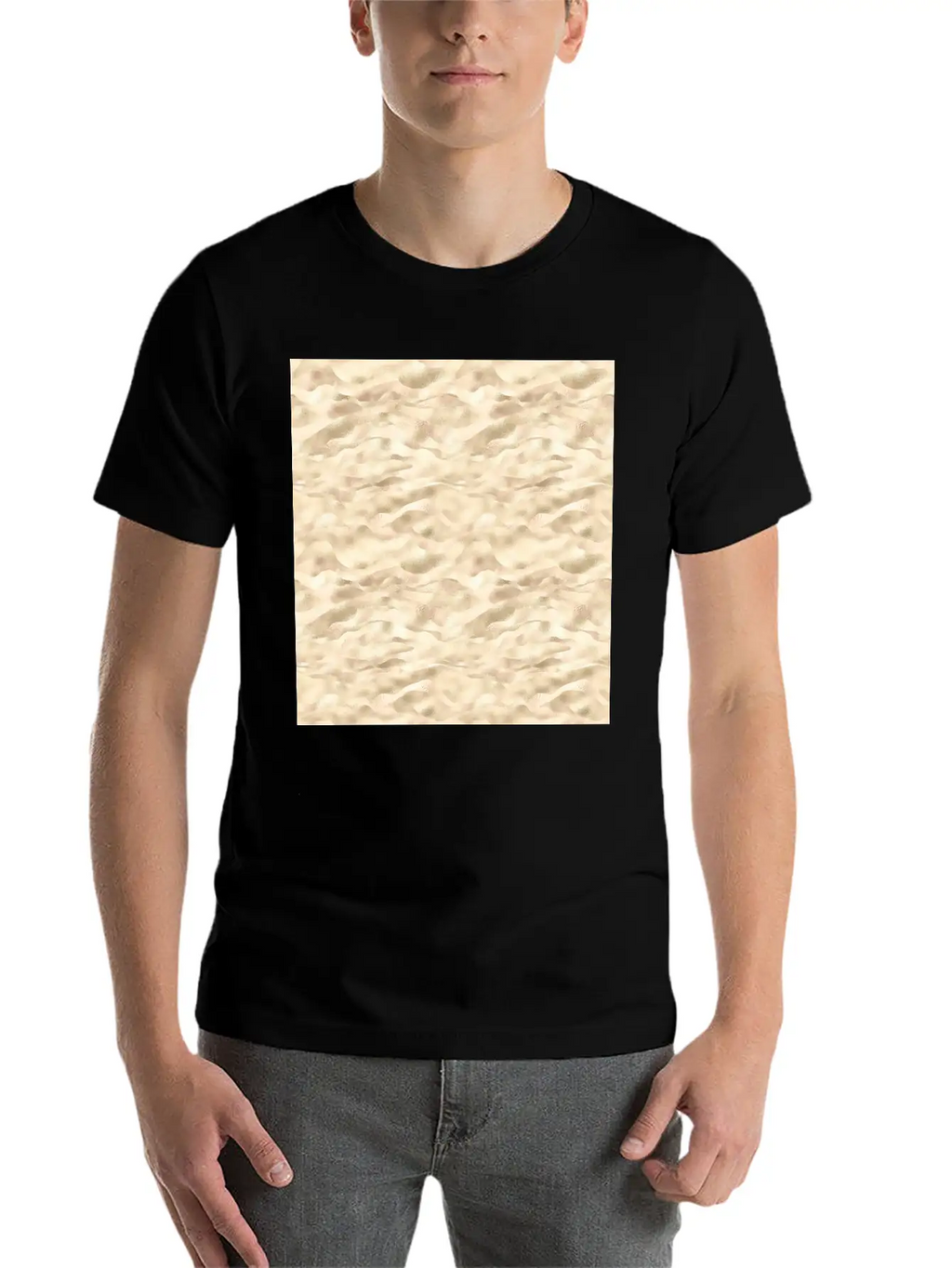 Glam Soft Gold Metallic Waves Texture Stylish Everyday T-Shirt – Unisex Basic Cotton Tee