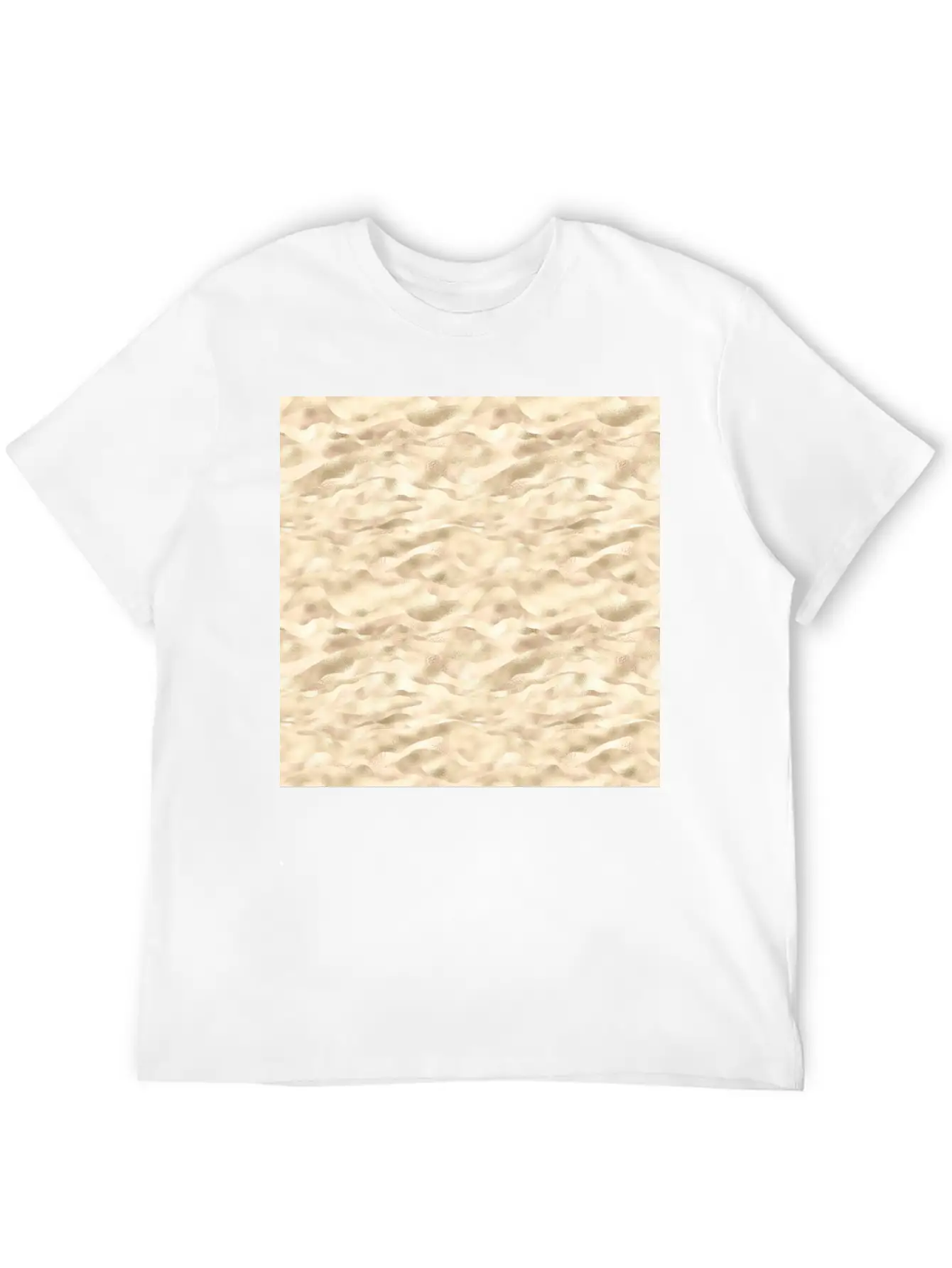 Glam Soft Gold Metallic Waves Texture Stylish Everyday T-Shirt – Unisex Basic Cotton Tee