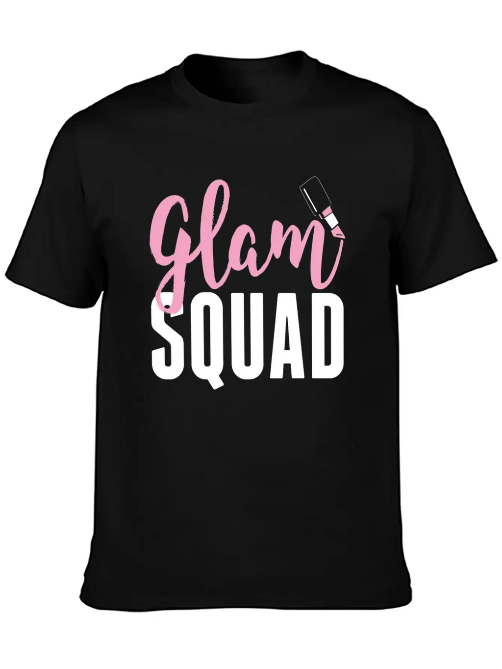 Glam Squad Funny Makeup Cheer Unisex Short Sleeve Soft Cotton T-Shirt – Casual Everyday Wear