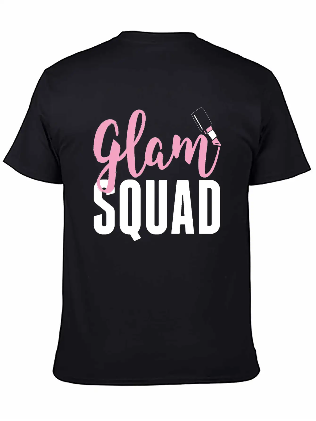 Glam Squad Funny Makeup Cheer Unisex Short Sleeve Soft Cotton T-Shirt – Casual Everyday Wear