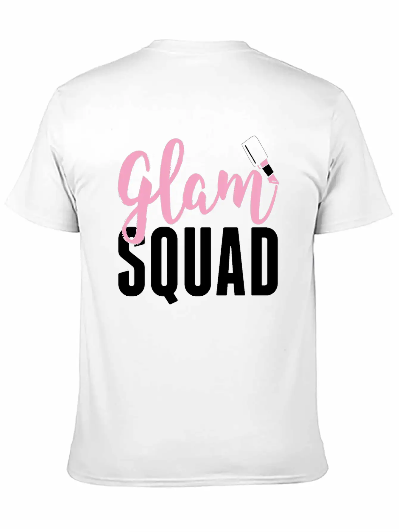 Glam Squad Funny Makeup Cheer Unisex Short Sleeve Soft Cotton T-Shirt – Casual Everyday Wear