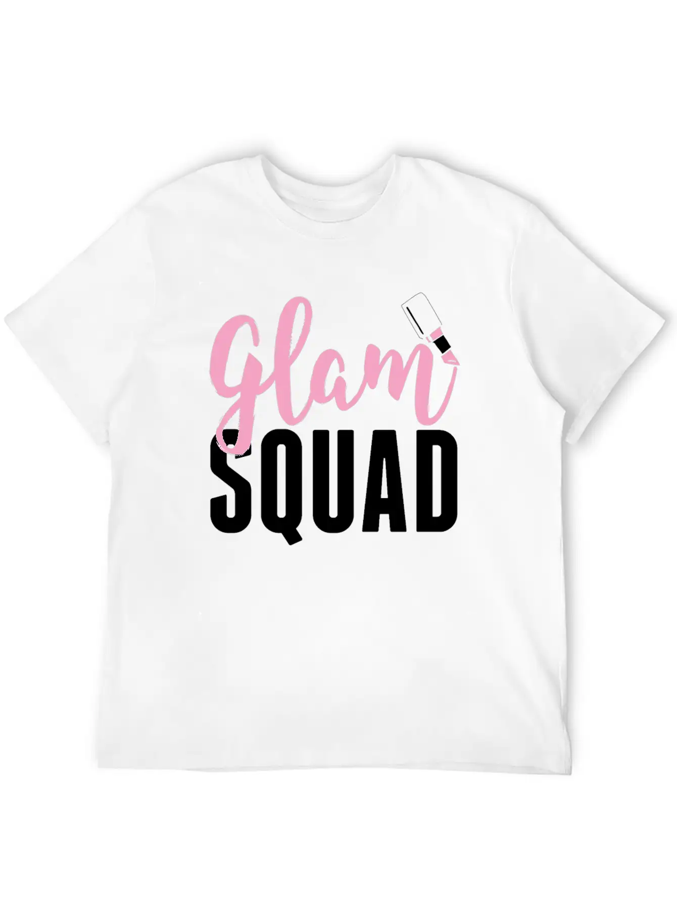 Glam Squad Funny Makeup Cheer Unisex Short Sleeve Soft Cotton T-Shirt – Casual Everyday Wear
