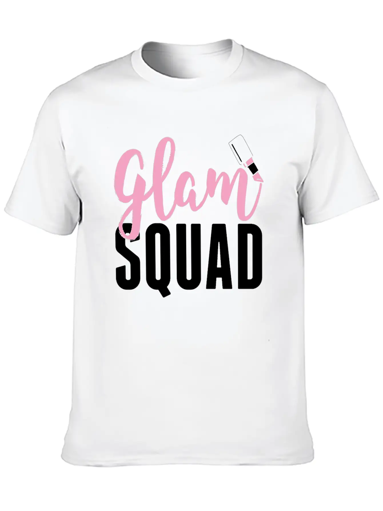 Glam Squad Funny Makeup Cheer Unisex Short Sleeve Soft Cotton T-Shirt – Casual Everyday Wear