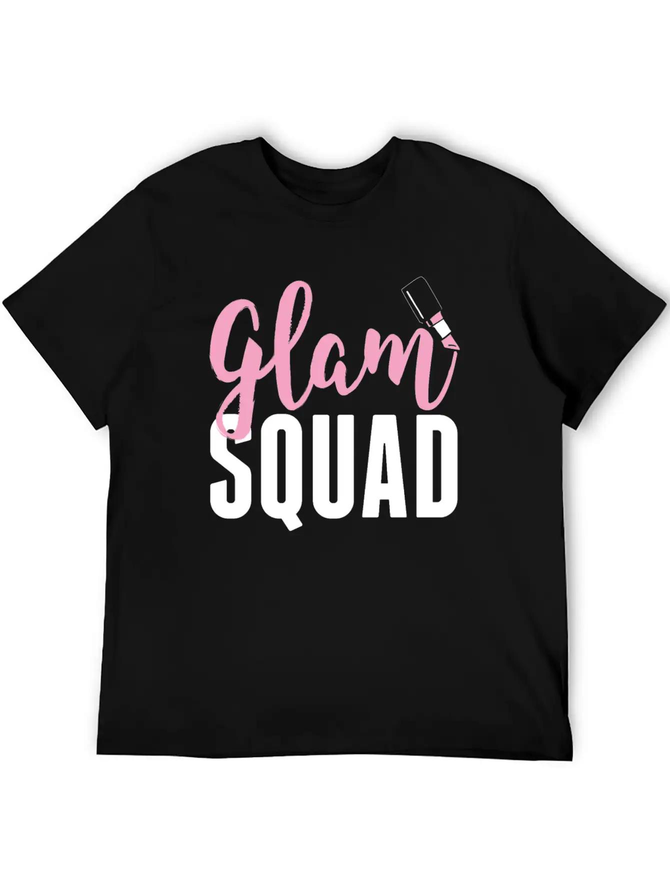 Glam Squad Funny Makeup Cheer Unisex Short Sleeve Soft Cotton T-Shirt – Casual Everyday Wear
