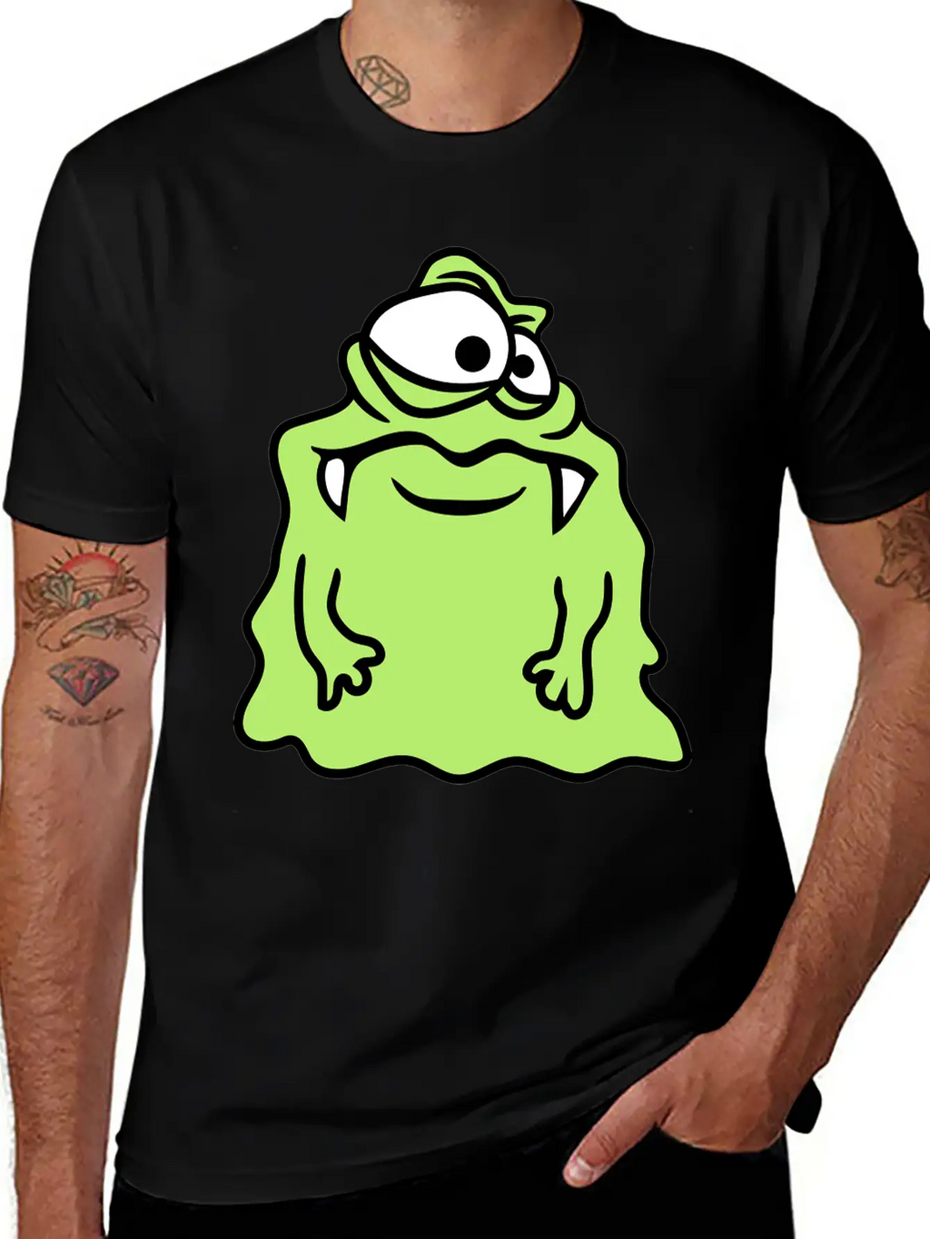 Glibber Slime Disgusting Slimy Face Head Monster F Unisex Short Sleeve Soft Cotton T-Shirt – Casual Everyday Wear
