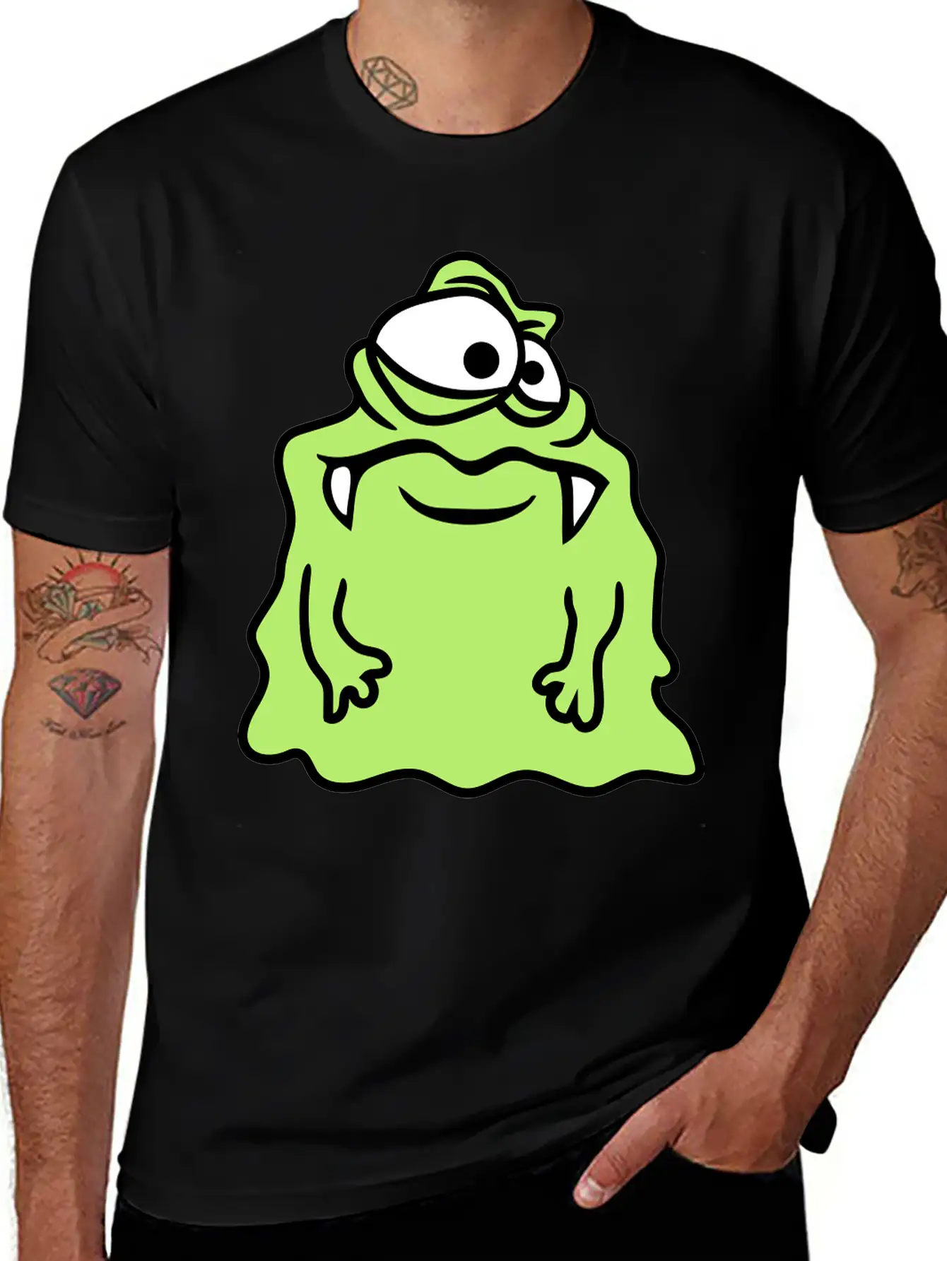 Glibber Slime Disgusting Slimy Face Head Monster F Unisex Short Sleeve Soft Cotton T-Shirt – Casual Everyday Wear