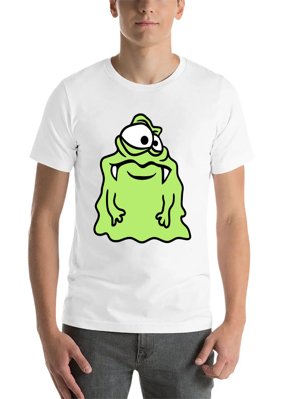 Glibber Slime Disgusting Slimy Face Head Monster F Unisex Short Sleeve Soft Cotton T-Shirt – Casual Everyday Wear