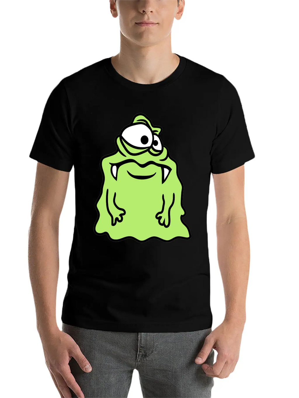 Glibber Slime Disgusting Slimy Face Head Monster F Unisex Short Sleeve Soft Cotton T-Shirt – Casual Everyday Wear