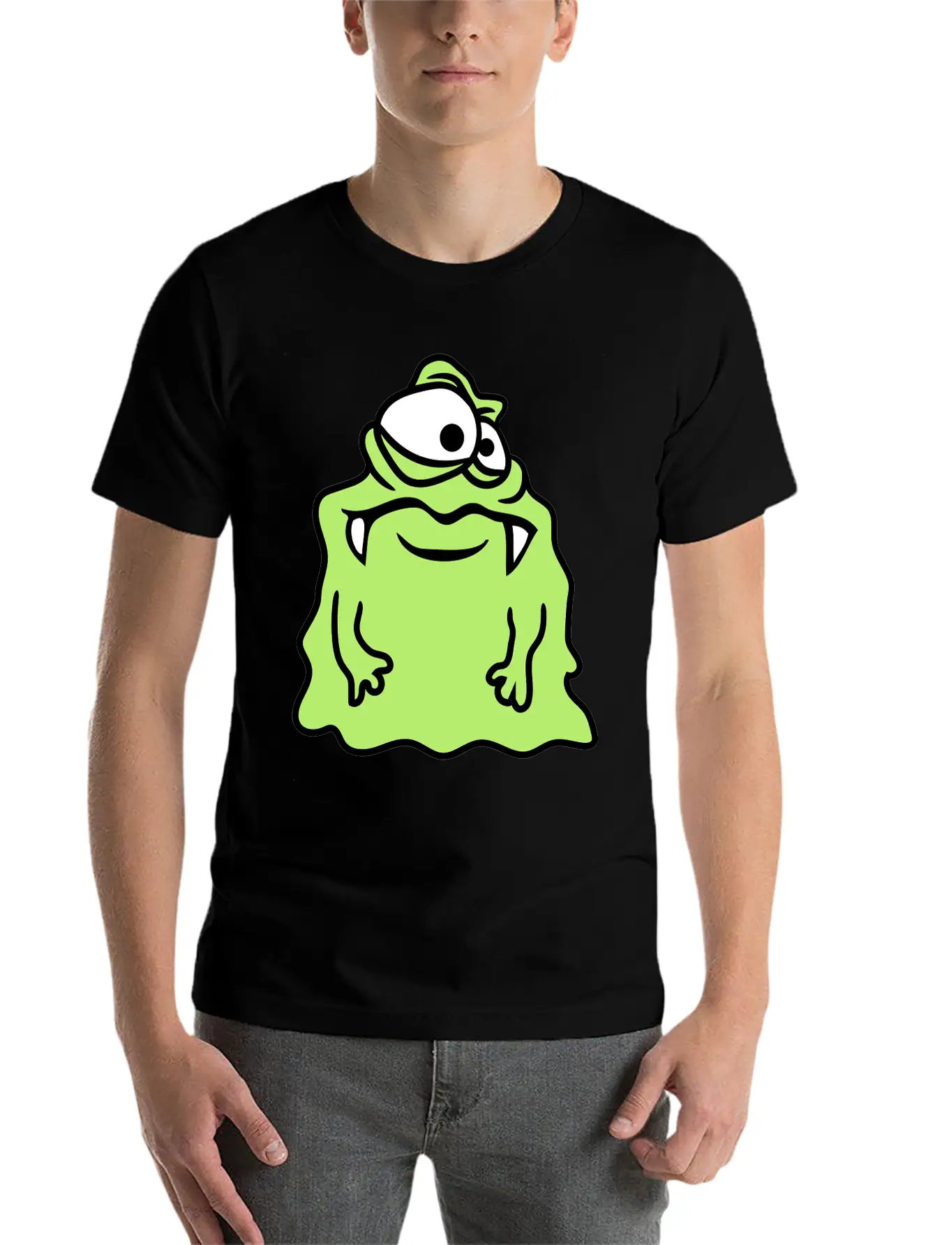 Glibber Slime Disgusting Slimy Face Head Monster F Unisex Short Sleeve Soft Cotton T-Shirt – Casual Everyday Wear