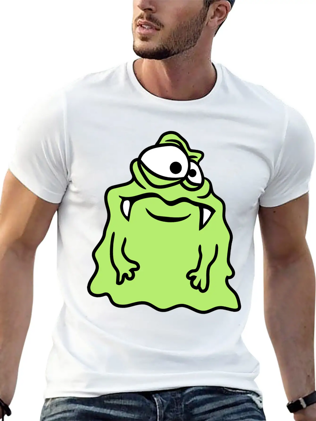 Glibber Slime Disgusting Slimy Face Head Monster F Unisex Short Sleeve Soft Cotton T-Shirt – Casual Everyday Wear