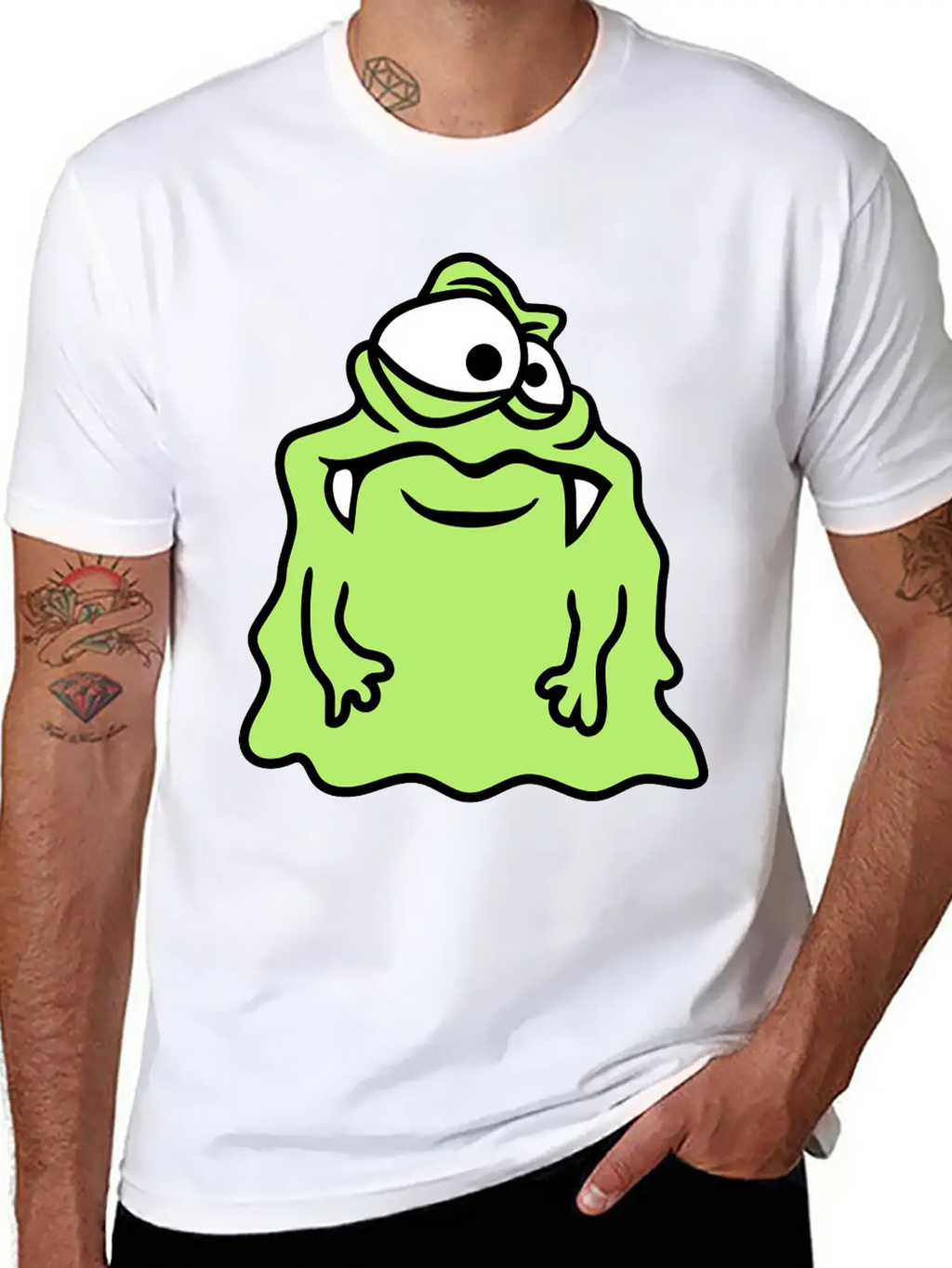 Glibber Slime Disgusting Slimy Face Head Monster F Unisex Short Sleeve Soft Cotton T-Shirt – Casual Everyday Wear