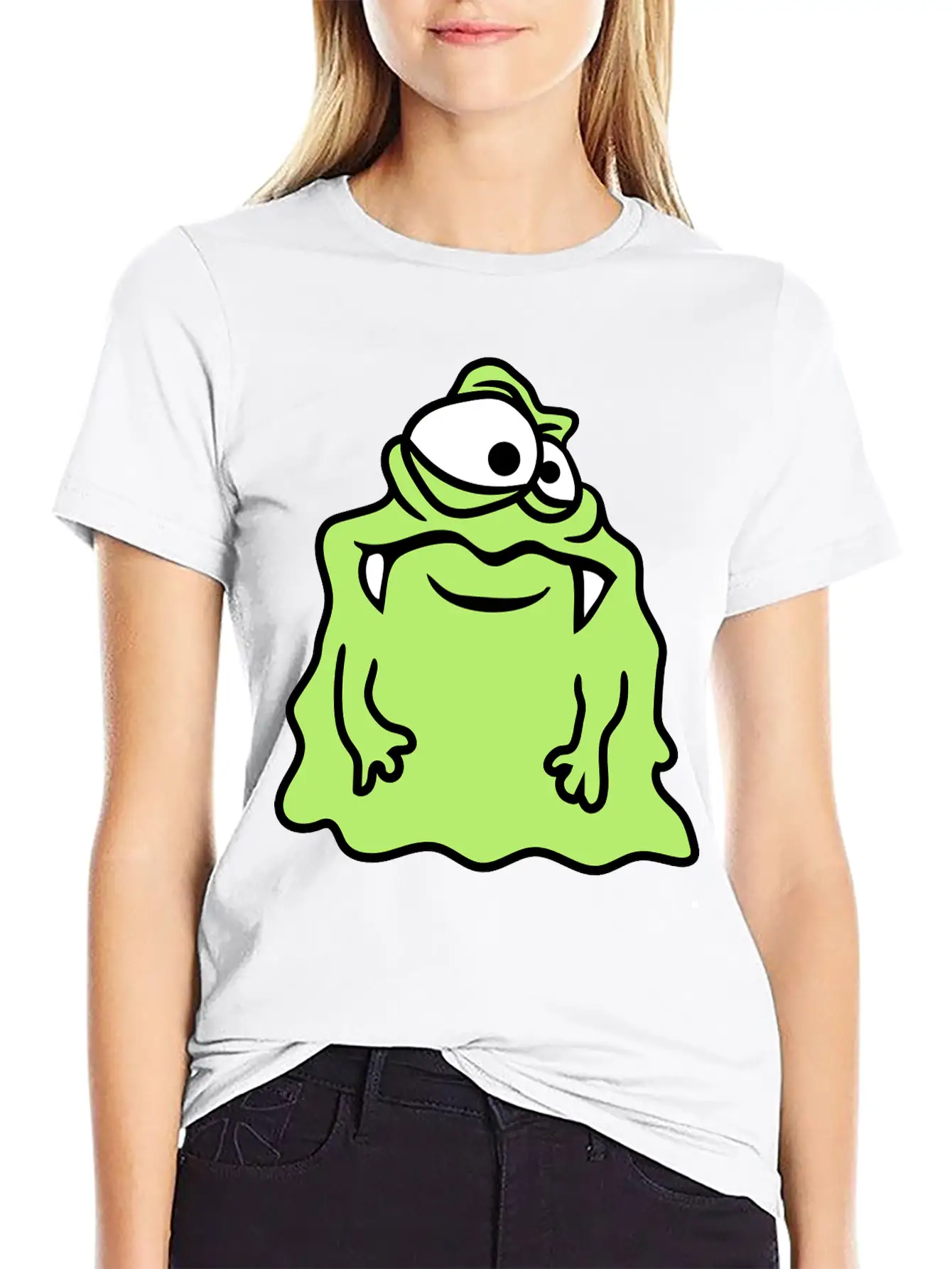 Glibber Slime Disgusting Slimy Face Head Monster F Unisex Short Sleeve Soft Cotton T-Shirt – Casual Everyday Wear